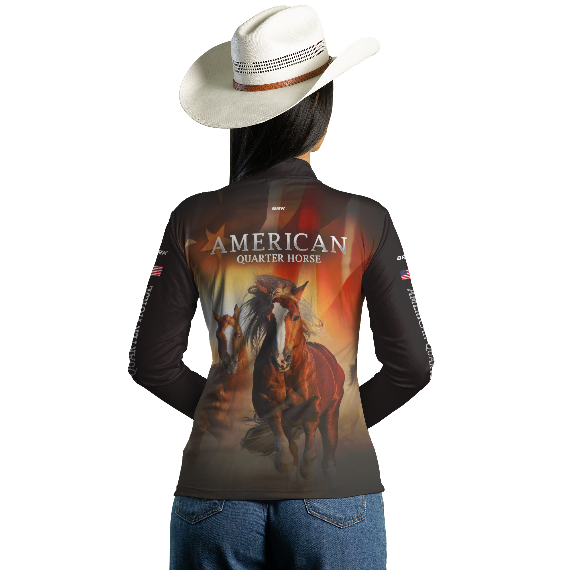 Camisa Agro Brk Quarto de Milha Preta com Proteção Solar UV50+