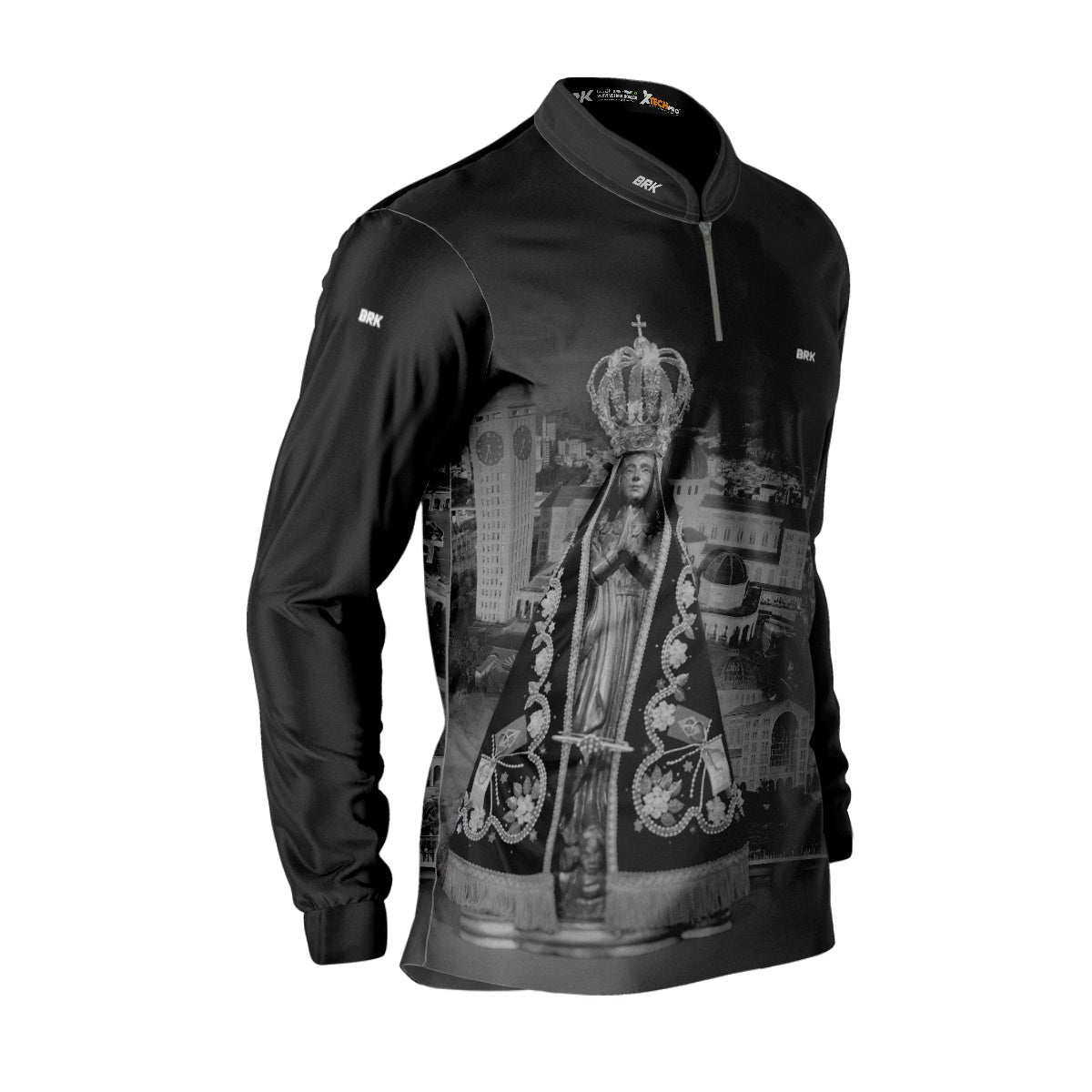 Camisa Agro Brk Preta Nossa Senhora Aparecida com Proteção Solar UV50+
