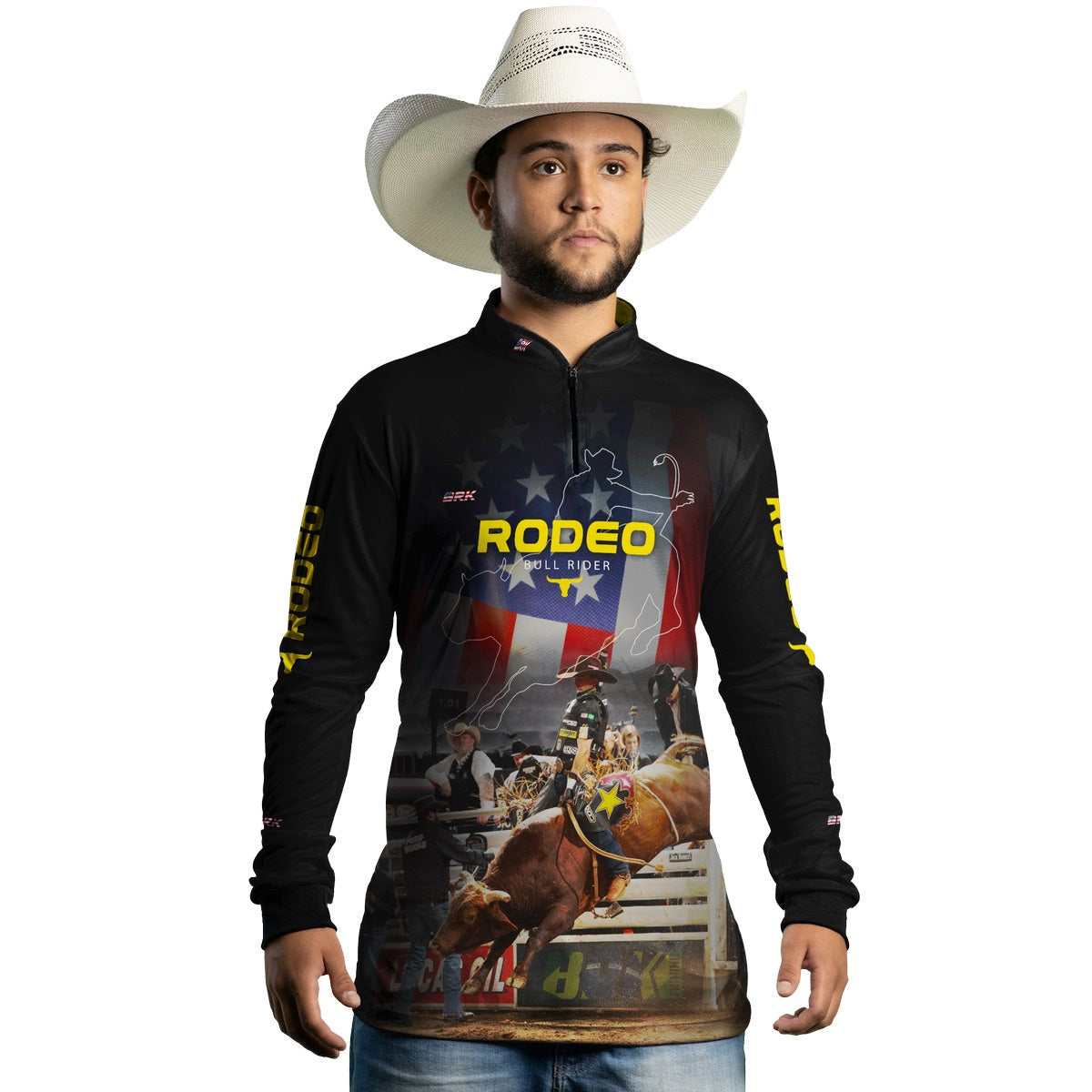 Camisa Agro Brk Preto Rodeio USA 2 com Proteção Solar UV50+