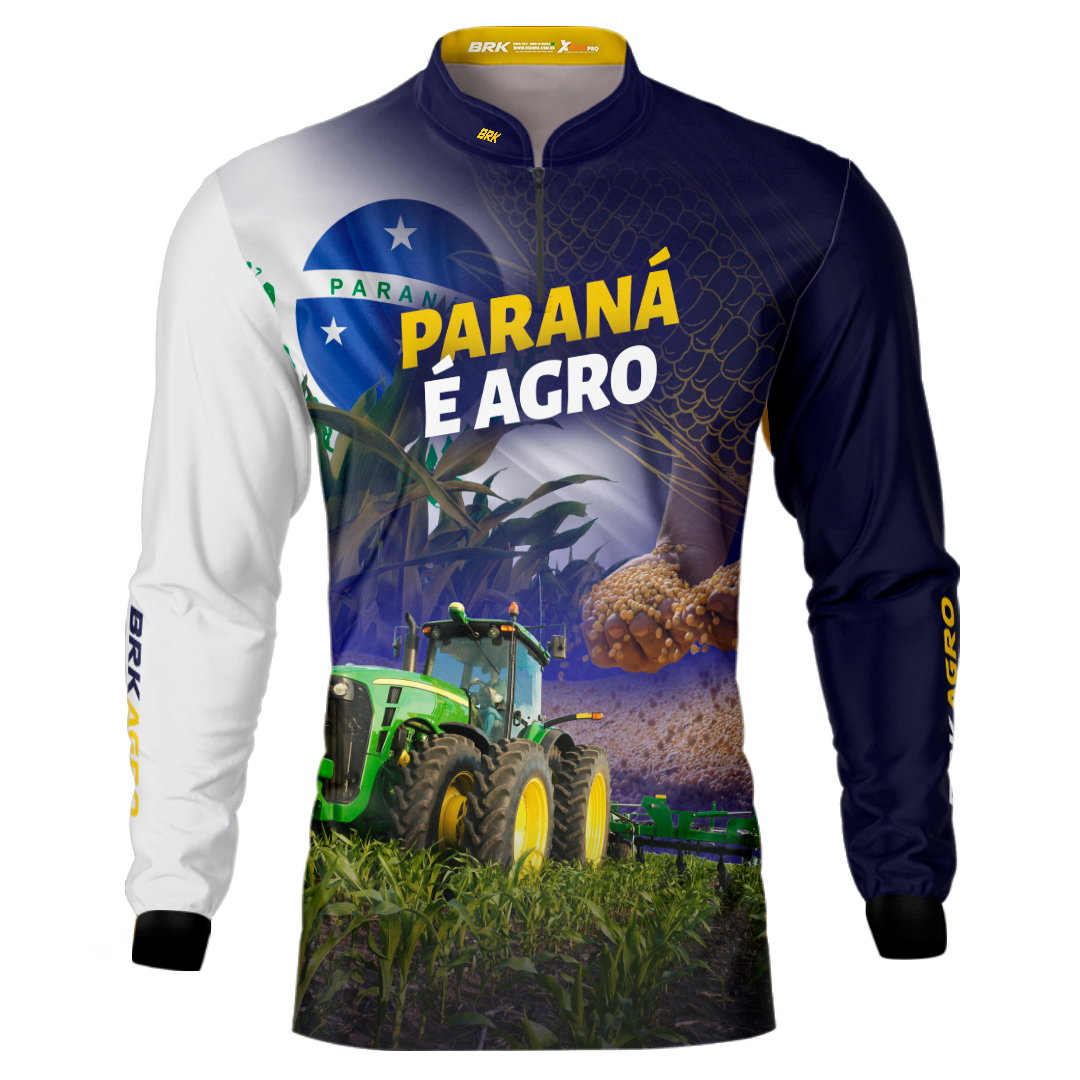 Camisa Agro Brk Paraná é Agro Milho e Soja com Proteção Solar UV50+