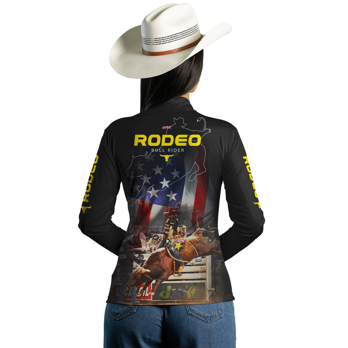 Camisa Agro Brk Preto Rodeio USA 2 com Proteção Solar UV50+