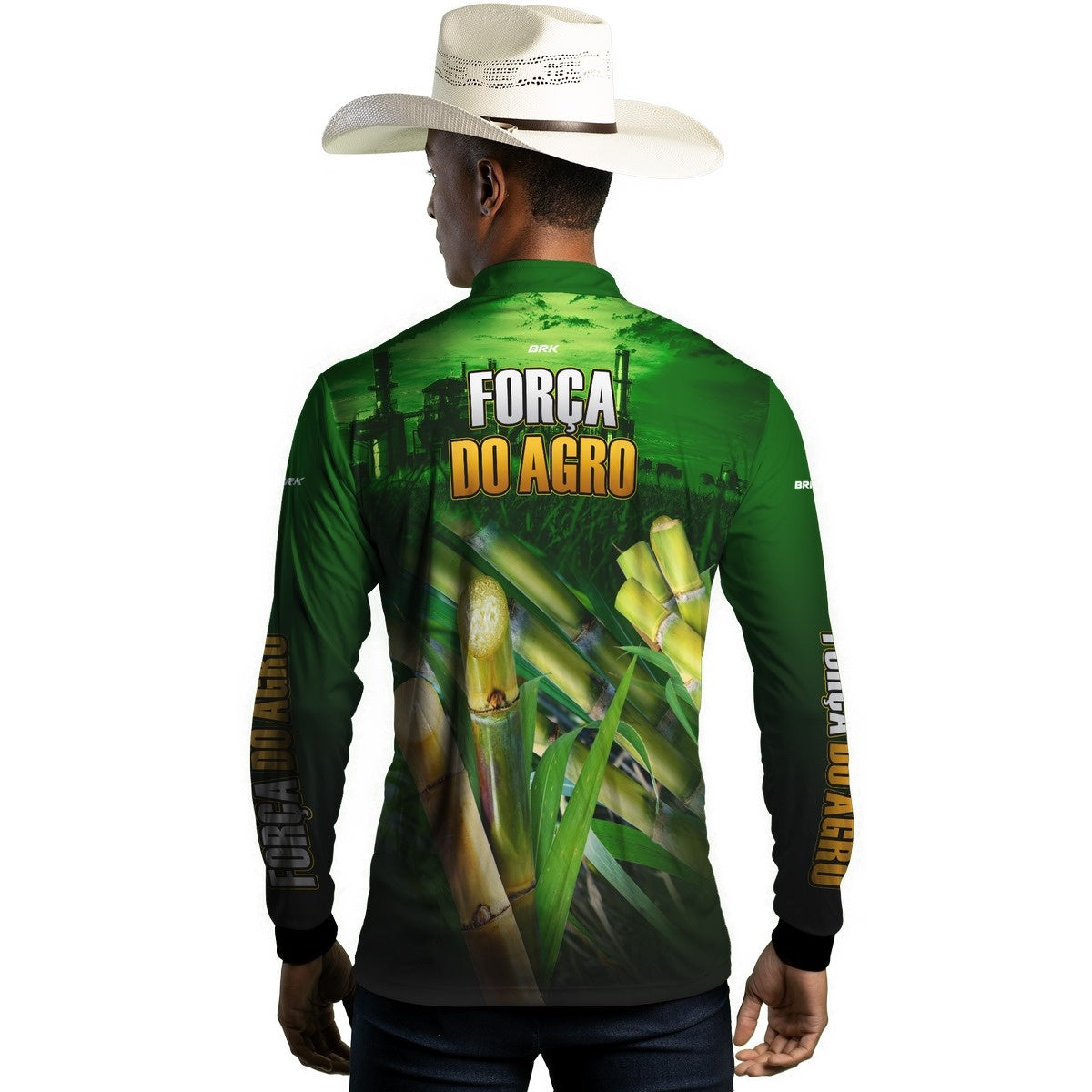Camisa Agro Brk A Força do Agro Produtor de Cana com Proteção Solar UV50+