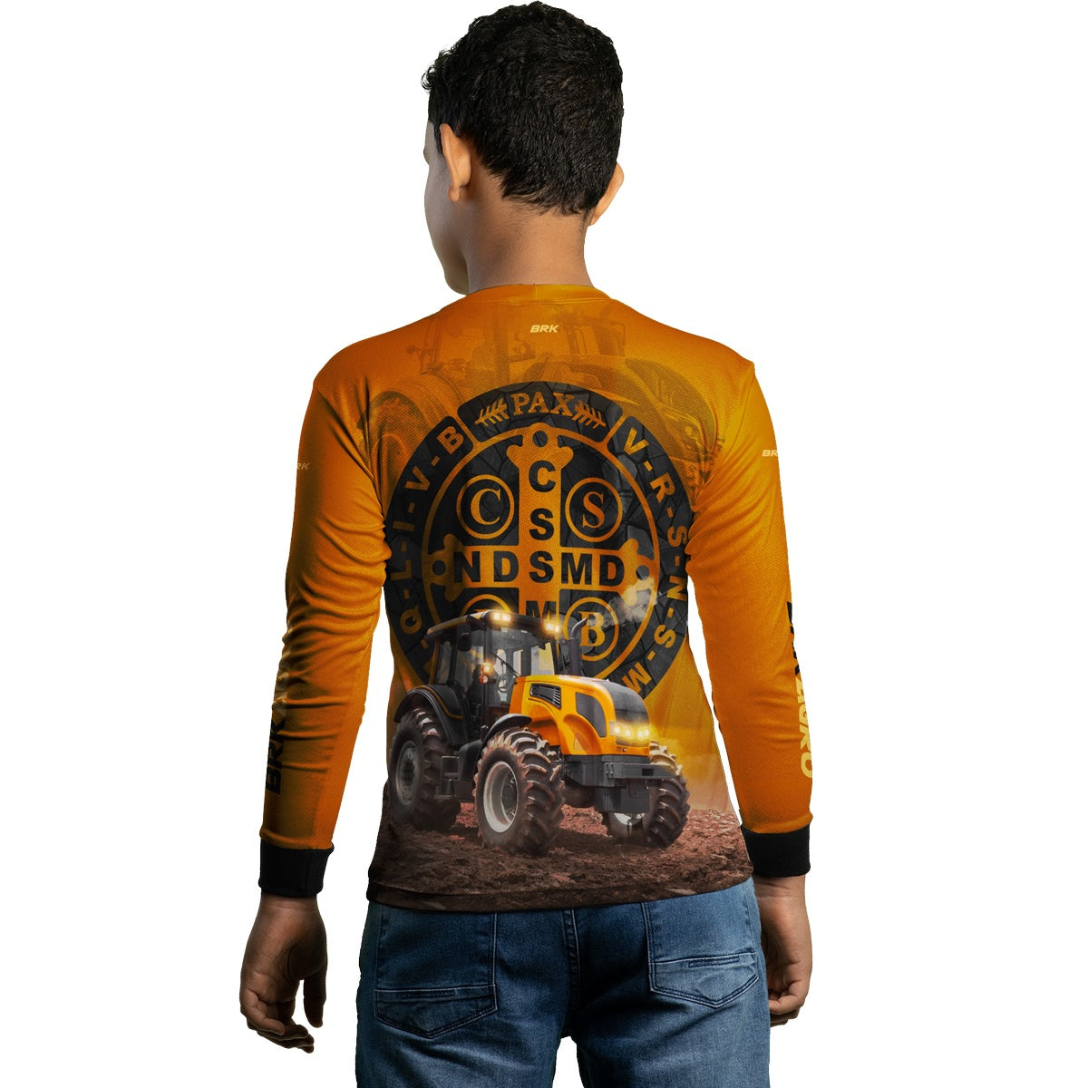 Camisa Agro Brk Trator São Bento Laranja com Proteção Solar UV50+