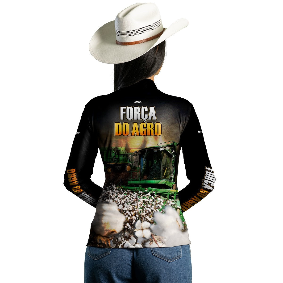Camisa Agro Brk Algodão Preta com Proteção Solar UV50+