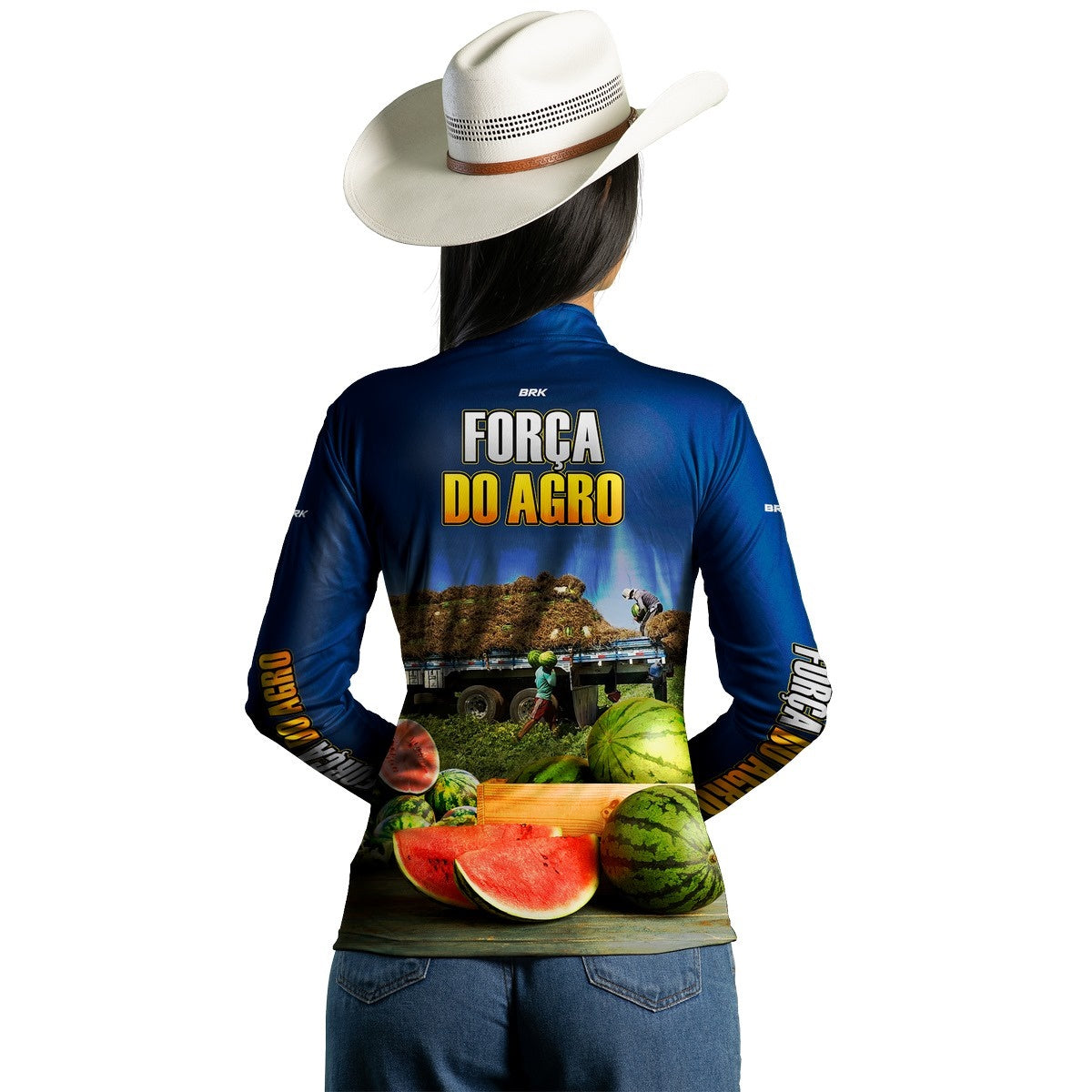 Camisa Agro Brk A Força do Agro Produtor de Melancia com Proteção Solar UV50+