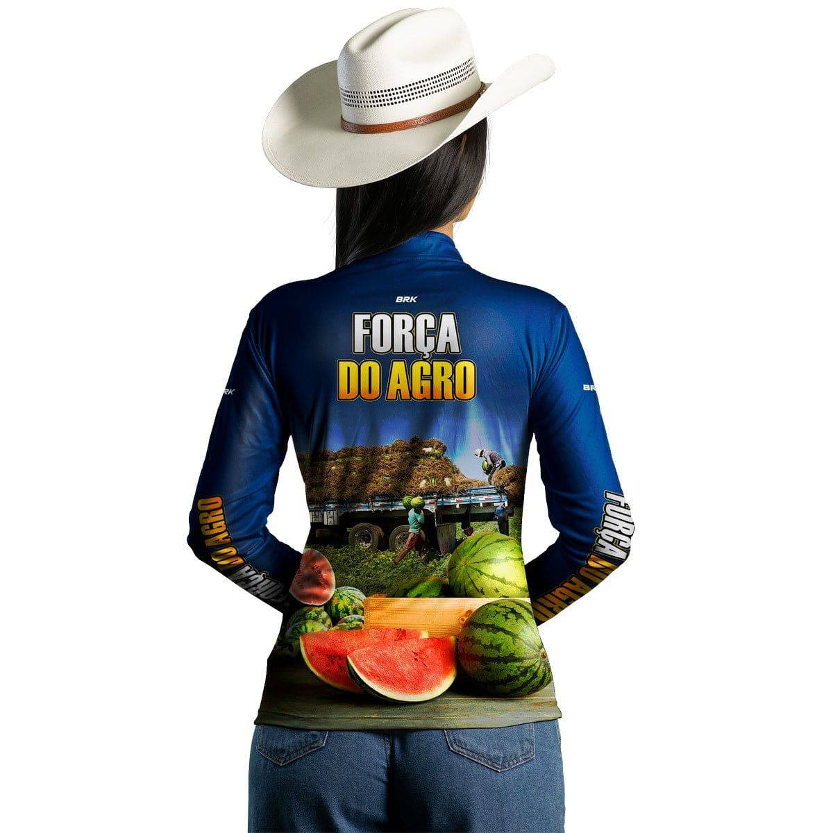 Camisa Agro Brk A Força do Agro Produtor de Melancia com Proteção Solar UV50+
