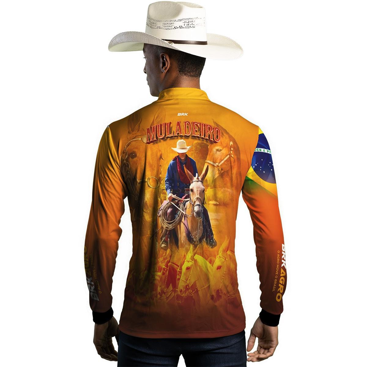 Camisa Agro Brk Muladeiro Amarela com Proteção Solar UV50+