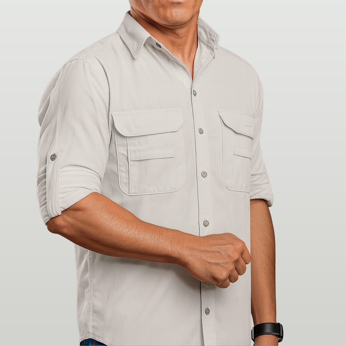 Camisa Work Agro Brk Areia com Proteção Solar UV50+