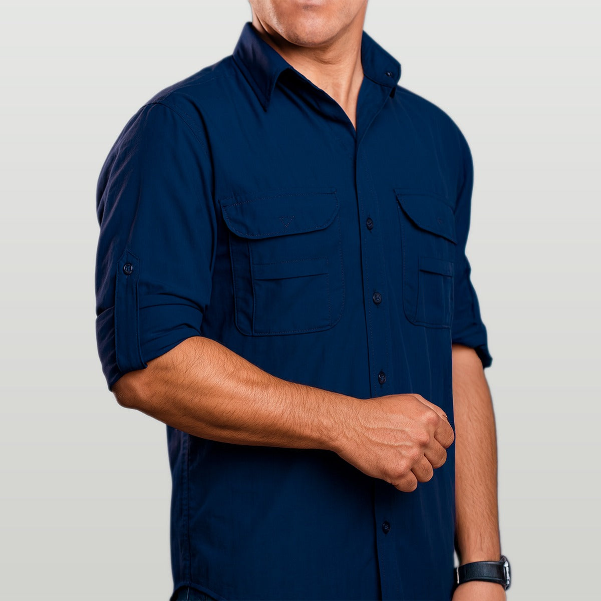 Camisa Work Agro Brk Azul com Proteção Solar UV50+