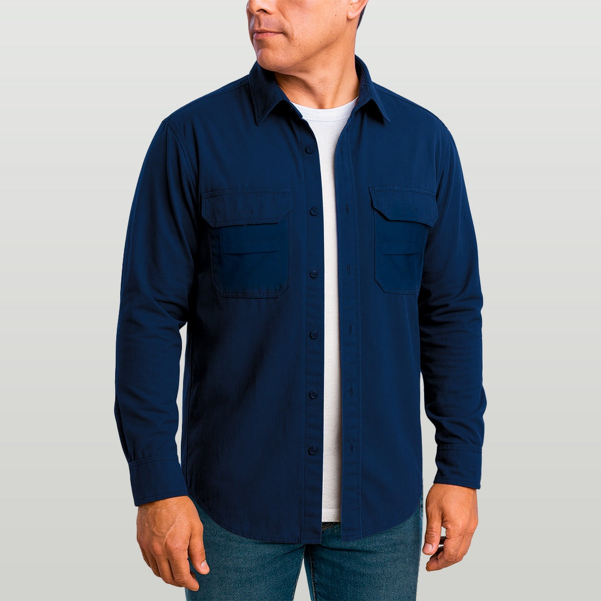 Camisa Work Agro Brk Azul com Proteção Solar UV50+