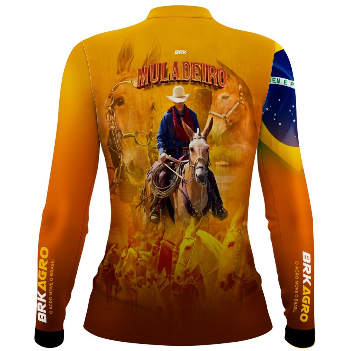 Camisa Agro Brk Muladeiro Amarela com Proteção Solar UV50+