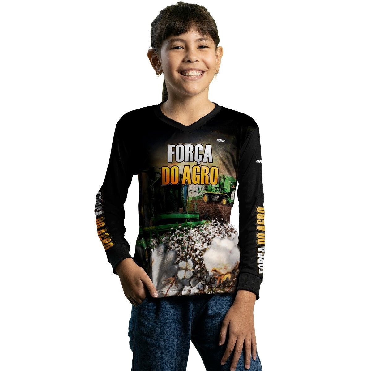 Camisa Agro Brk Algodão Preta com Proteção Solar UV50+