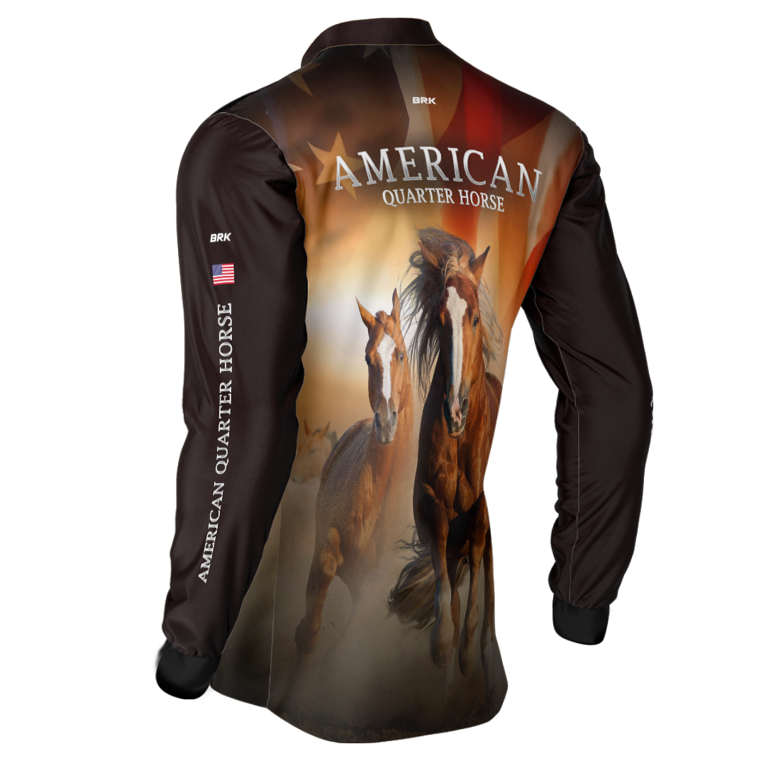 Camisa Agro Brk Quarto de Milha Preta com Proteção Solar UV50+