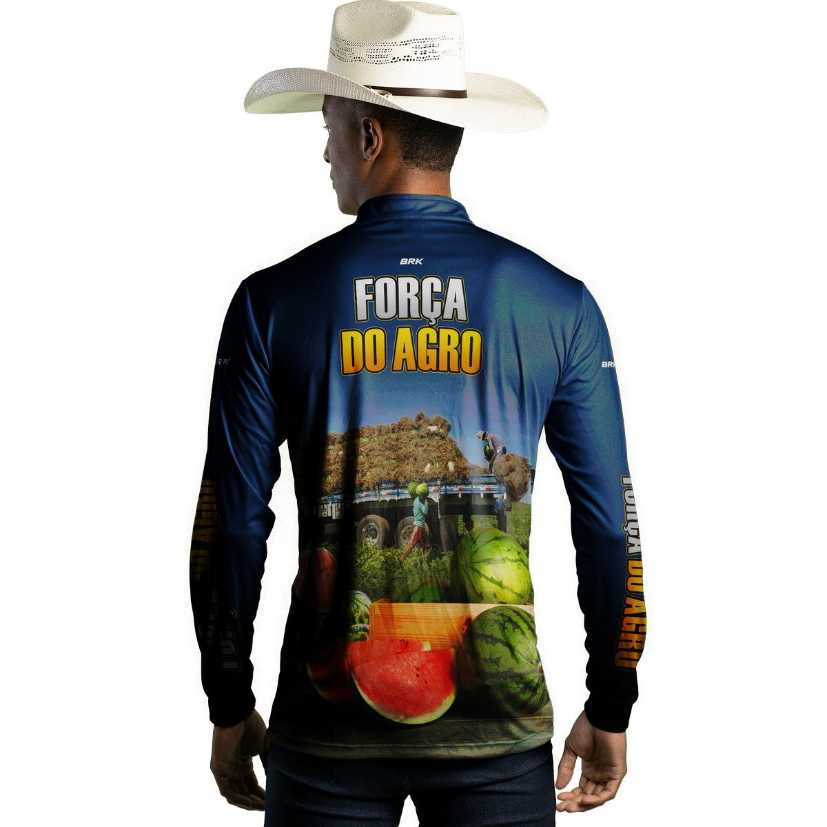 Camisa Agro Brk A Força do Agro Produtor de Melancia com Proteção Solar UV50+