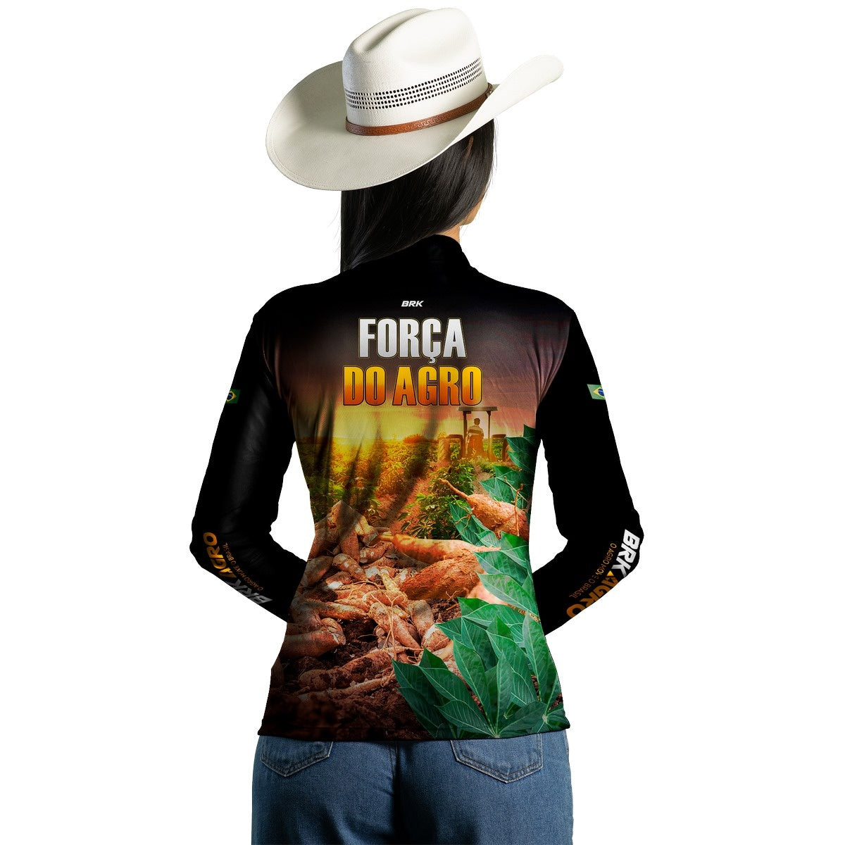 Camisa Agro Brk A Força do Agro Produtor de Mandioca com Proteção Solar UV50+