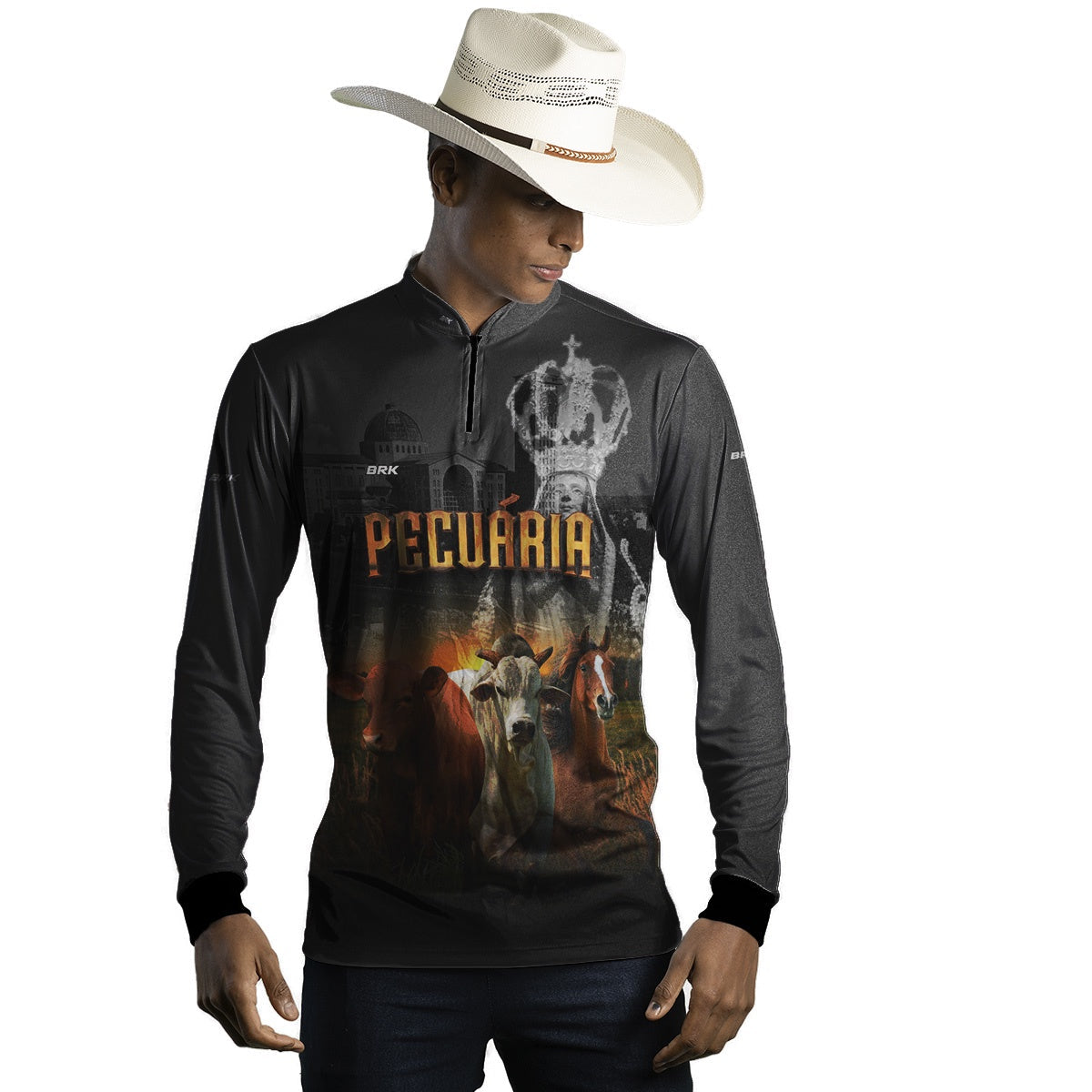 Camisa Agro Brk Nossa Senhora Pecuária com UV50+