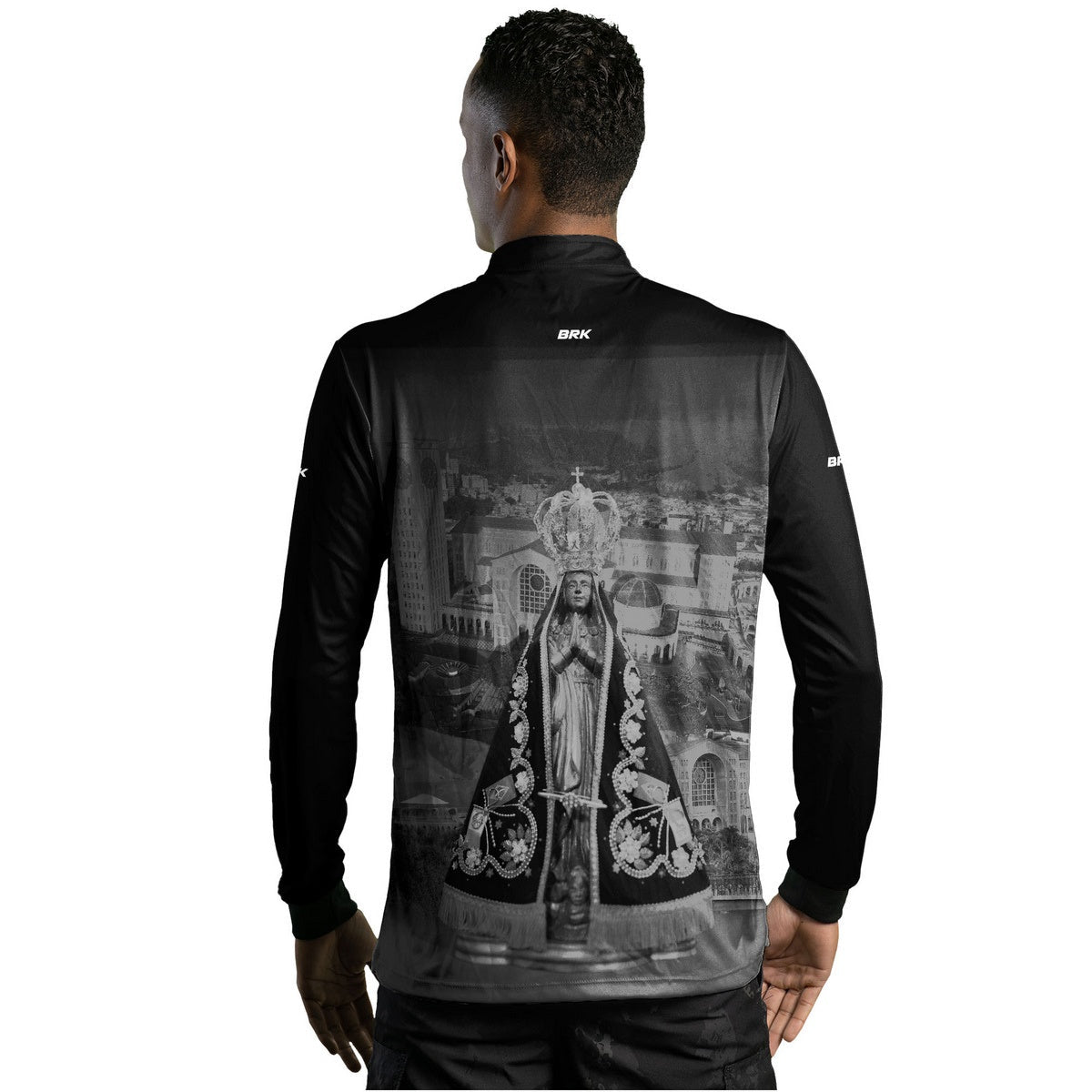 Camisa Agro Brk Preta Nossa Senhora Aparecida com Proteção Solar UV50+
