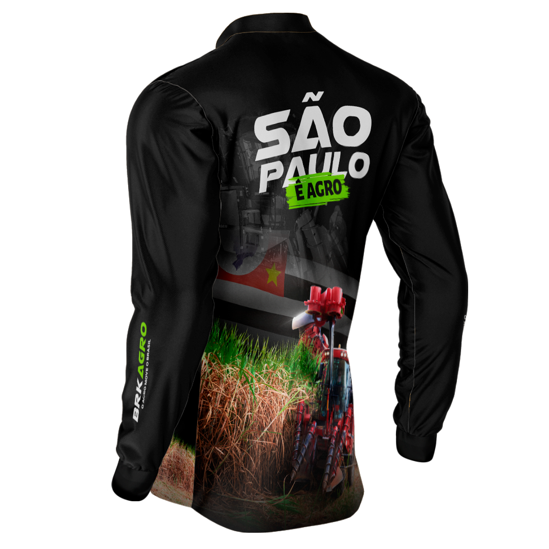 Camisa Agro Brk São Paulo Cana de Açúcar com Proteção Solar UV50+