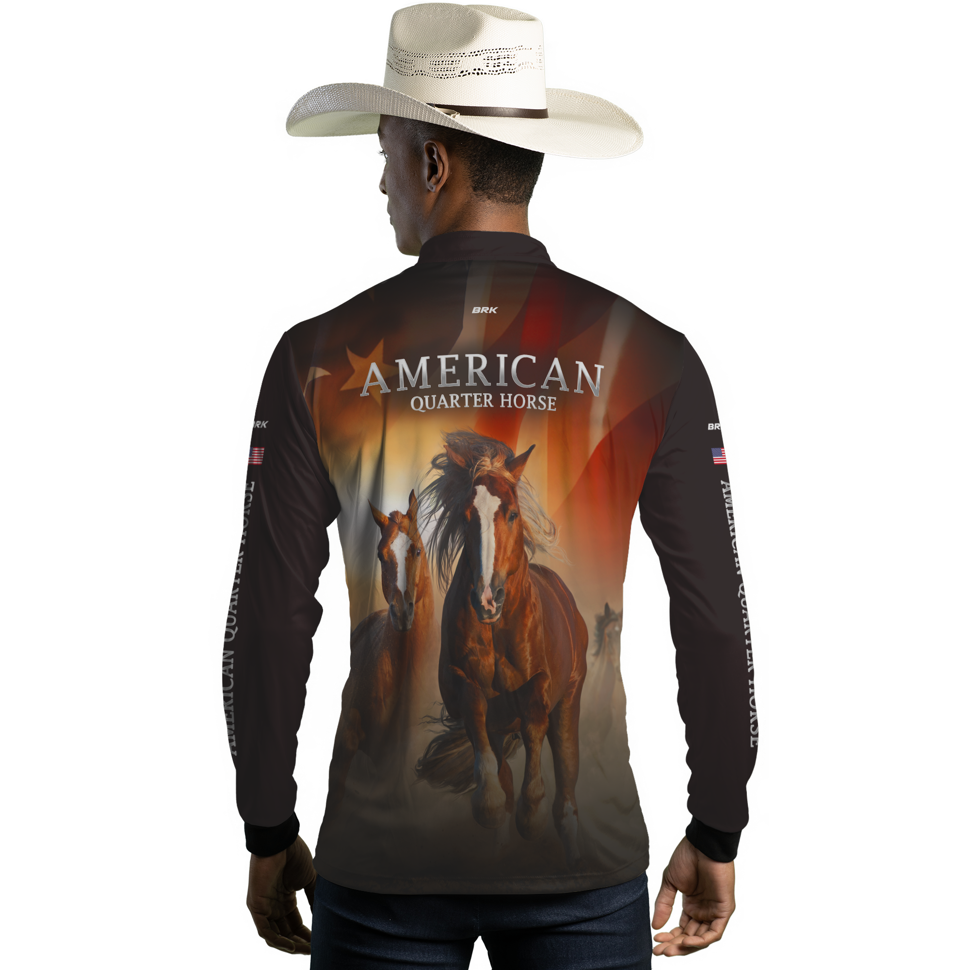 Camisa Agro Brk Quarto de Milha Preta com Proteção Solar UV50+