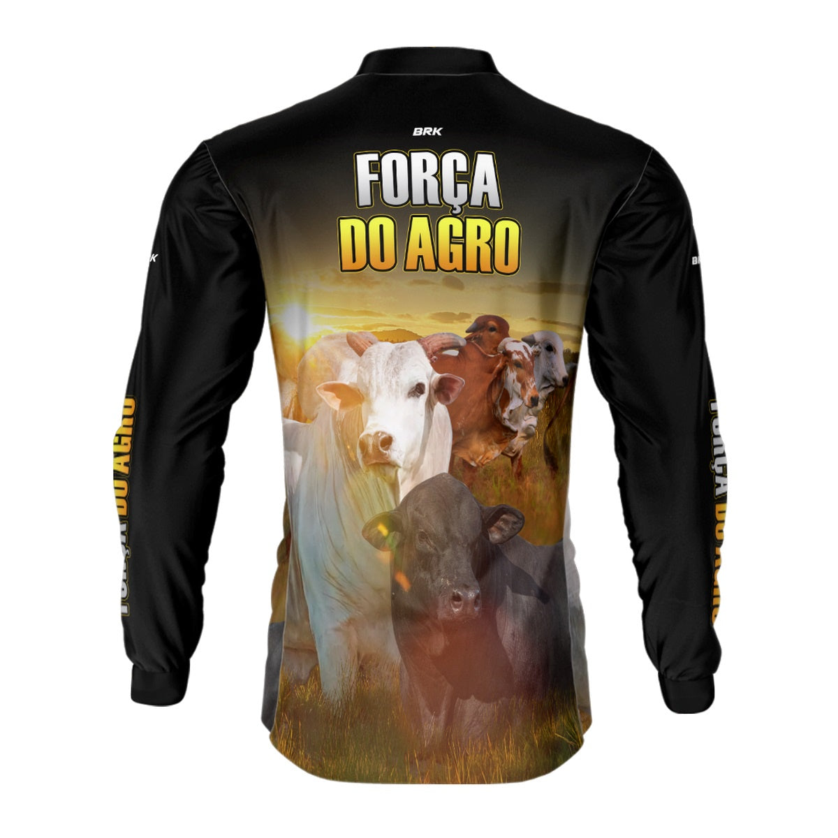 Camisa Agro Brk A Força do Agro Produtor de Bois com Proteção Solar UV50+