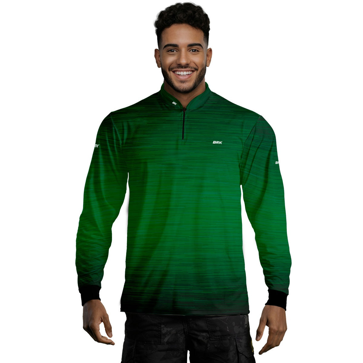 Camisa Masculina Agro Brk Mescla Verde Escuro com Proteção Solar UV50+