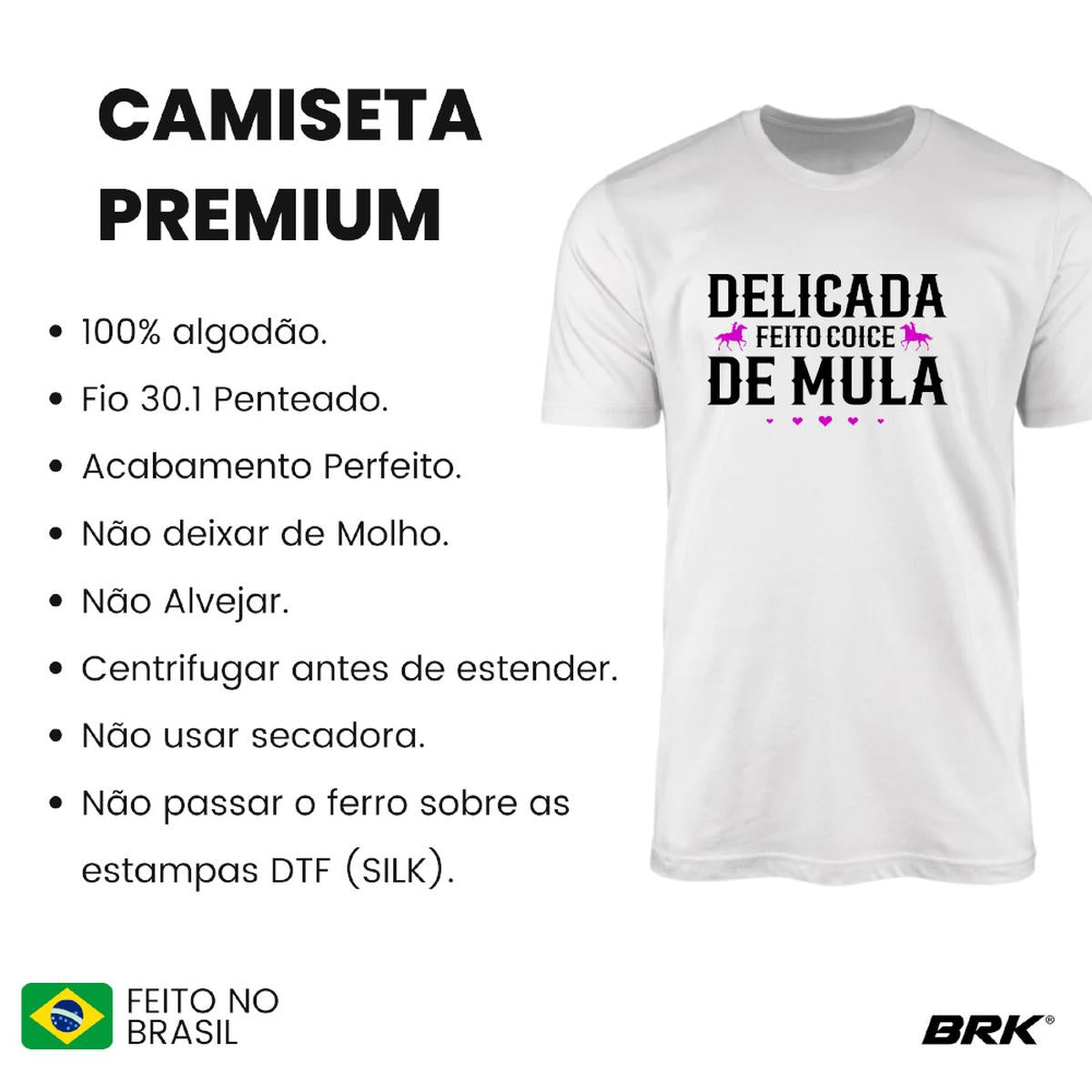 Camiseta Agro Brk Delicada Feito Coice de Mula com Algodão Premium
