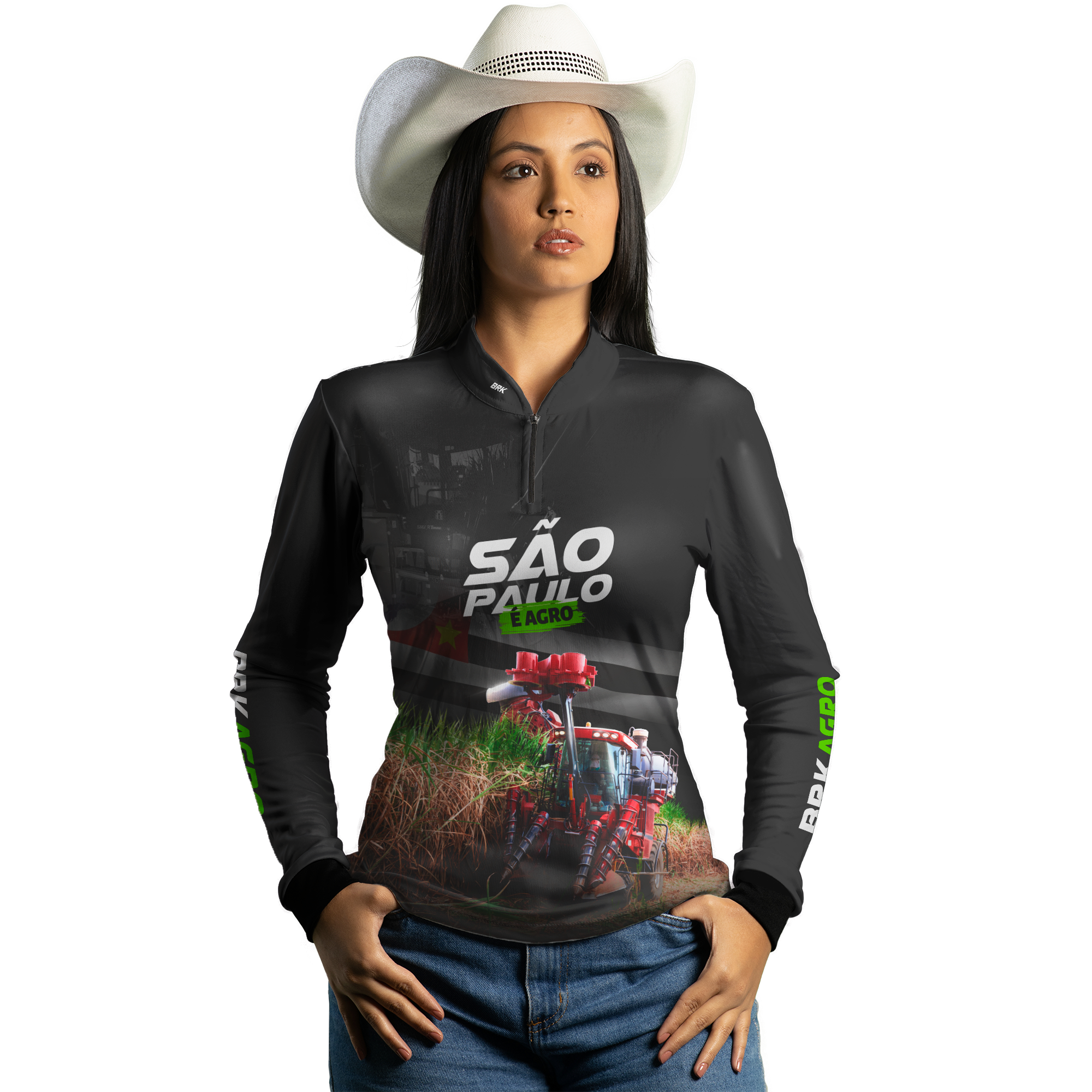 Camisa Agro Brk São Paulo Cana de Açúcar com Proteção Solar UV50+