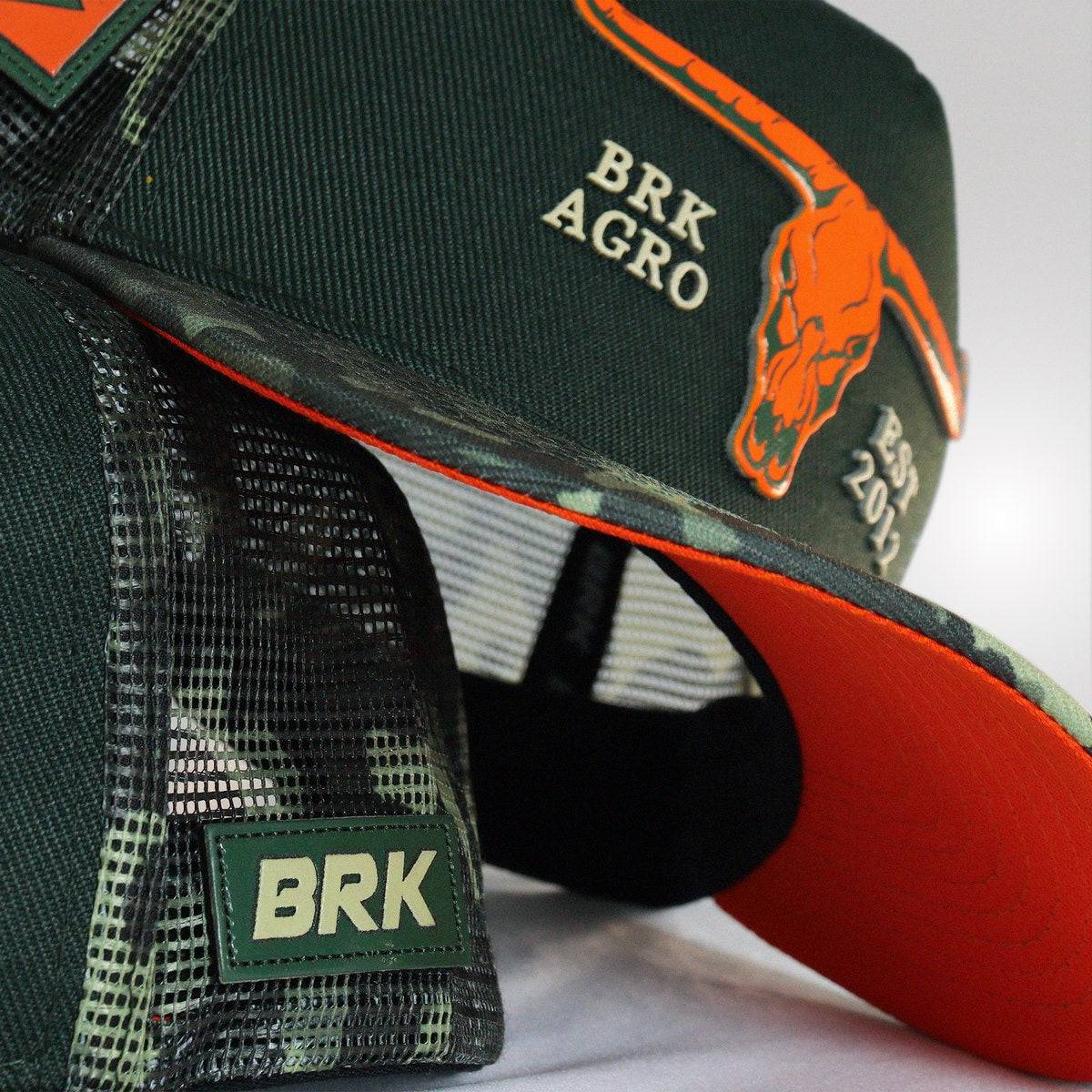 Boné Trucker Brk Agro Verde Camuflado