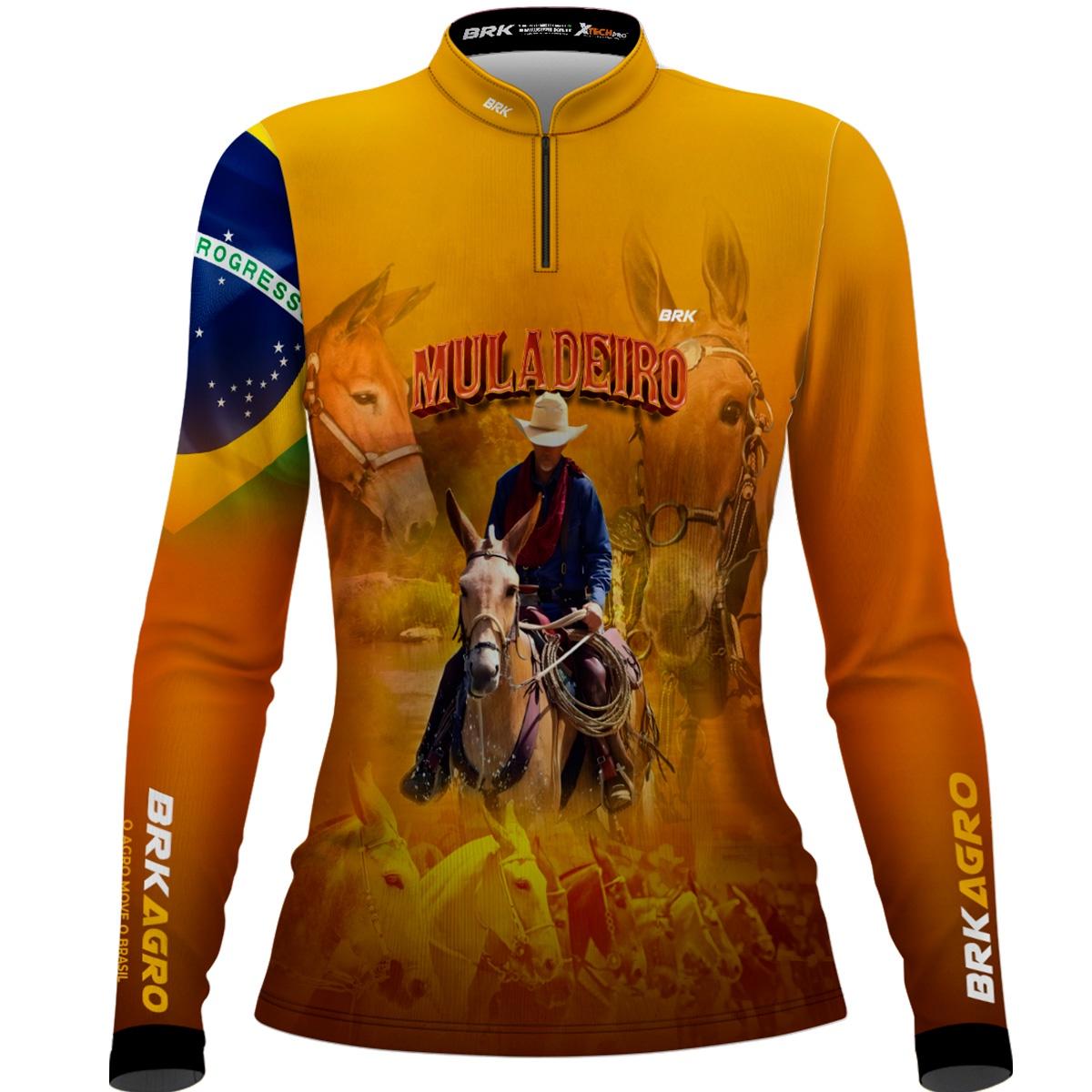 Camisa Agro Brk Muladeiro Amarela com Proteção Solar UV50+