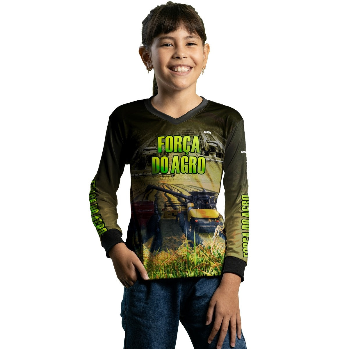 Camisa Agro Brk A Força do Agro Produtor de Arroz com Proteção Solar UV50+