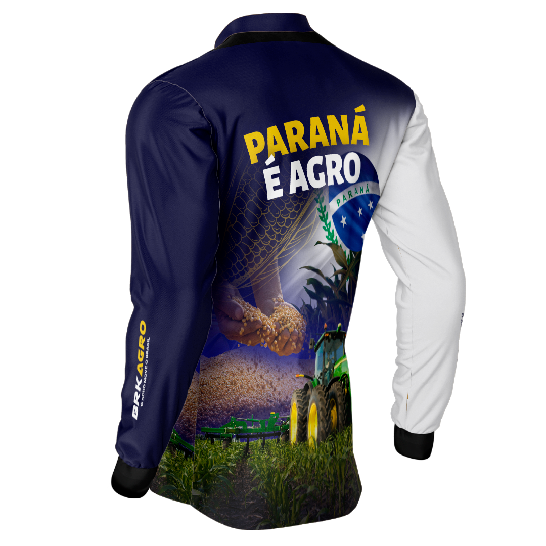 Camisa Agro Brk Paraná é Agro Milho e Soja com Proteção Solar UV50+