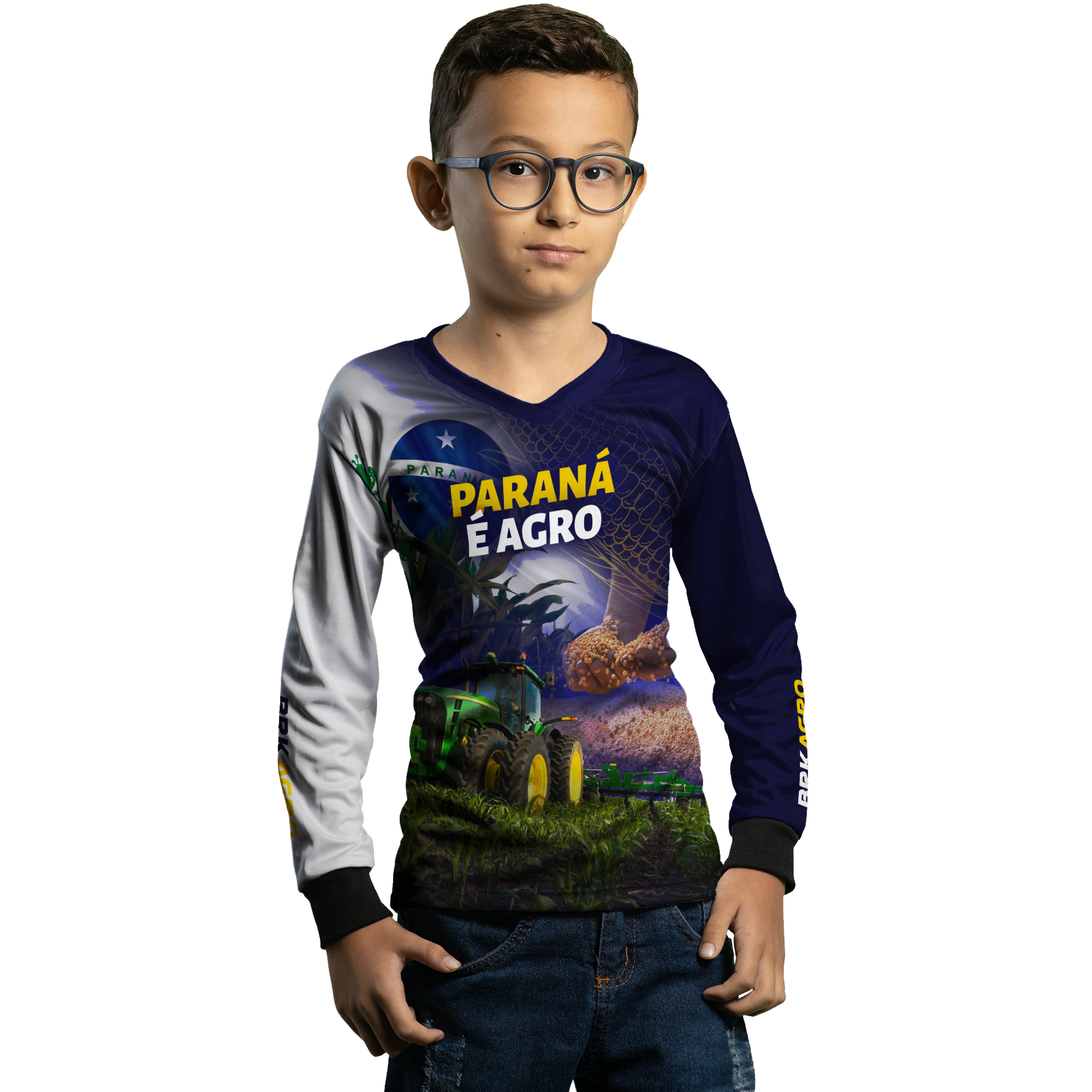 Camisa Agro Brk Paraná é Agro Milho e Soja com Proteção Solar UV50+