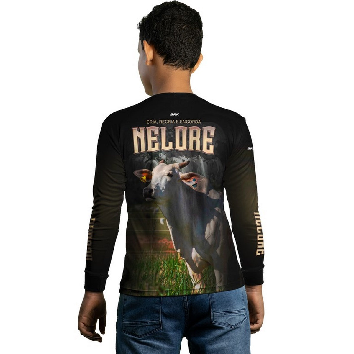 Camisa Infantil Brk Agro Raça Nelore com Proteção Solar UV50+