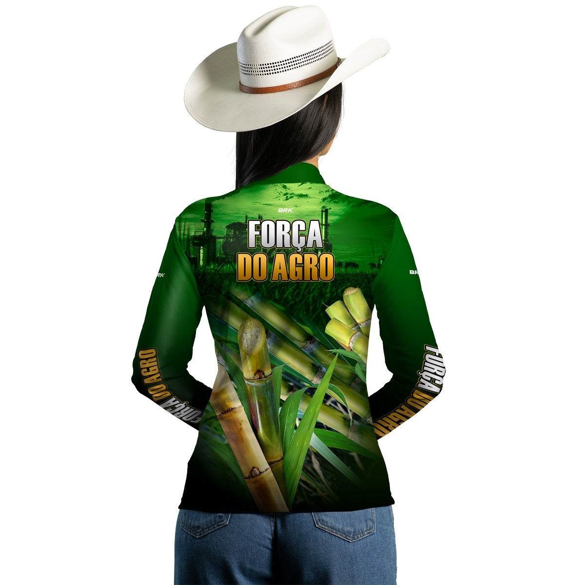 Camisa Agro Brk A Força do Agro Produtor de Cana com Proteção Solar UV50+