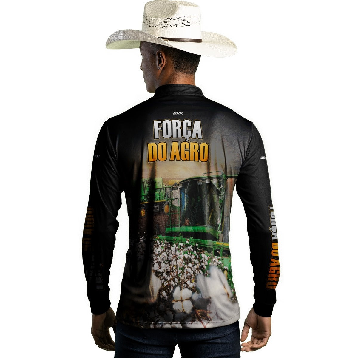 Camisa Agro Brk Algodão Preta com Proteção Solar UV50+