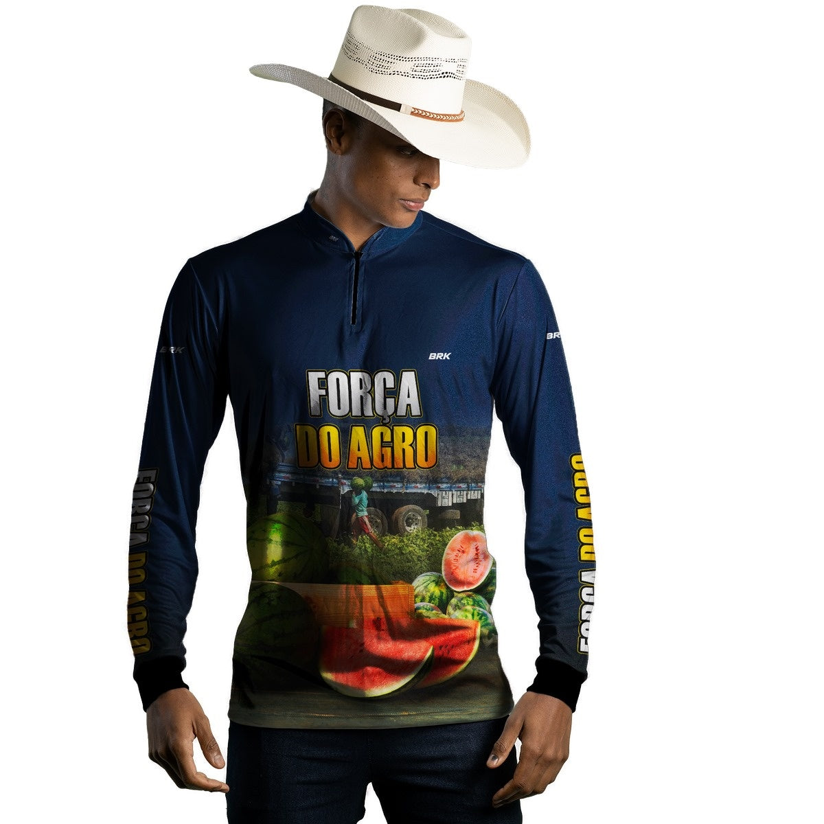 Camisa Agro Brk A Força do Agro Produtor de Melancia com Proteção Solar UV50+