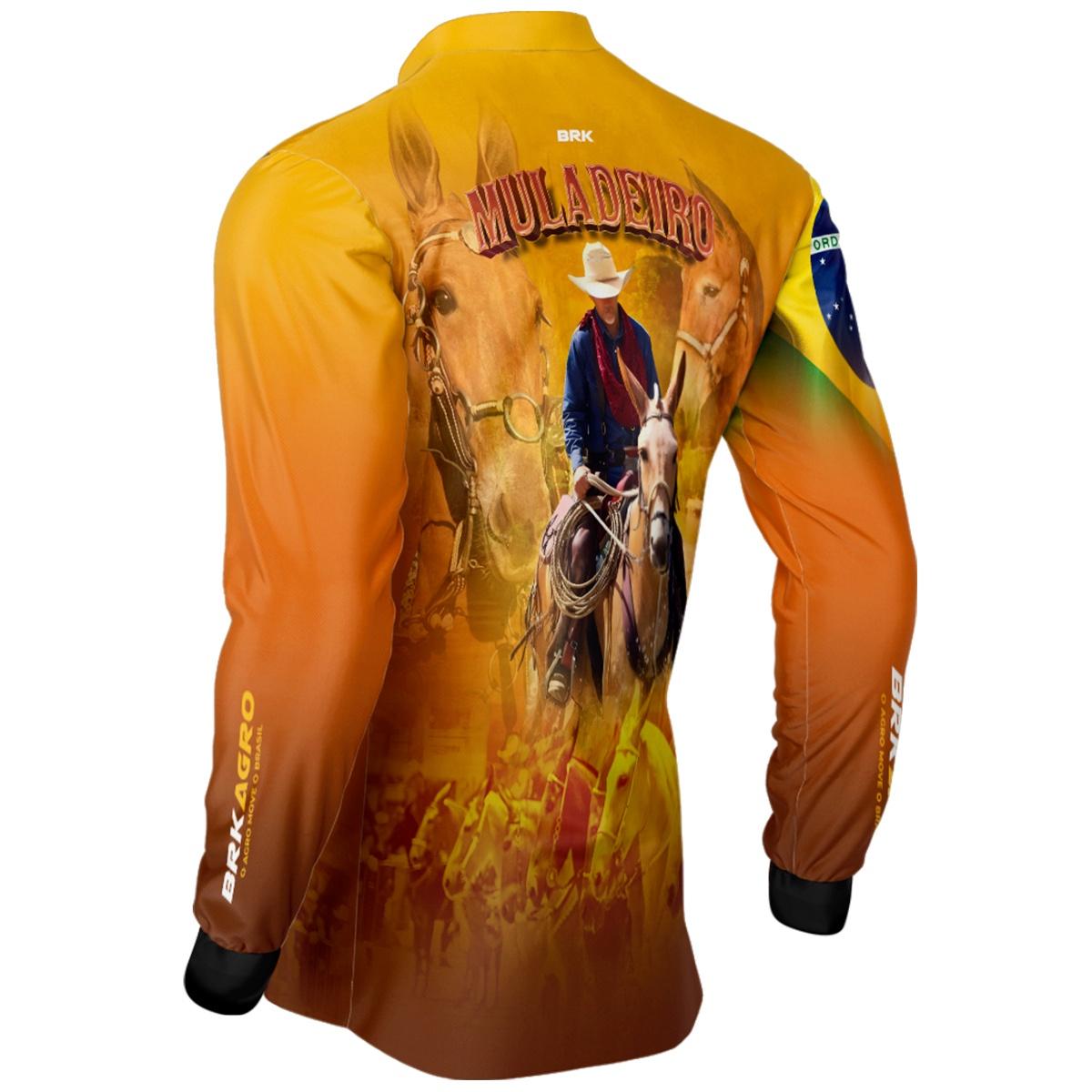 Camisa Agro Brk Muladeiro Amarela com Proteção Solar UV50+