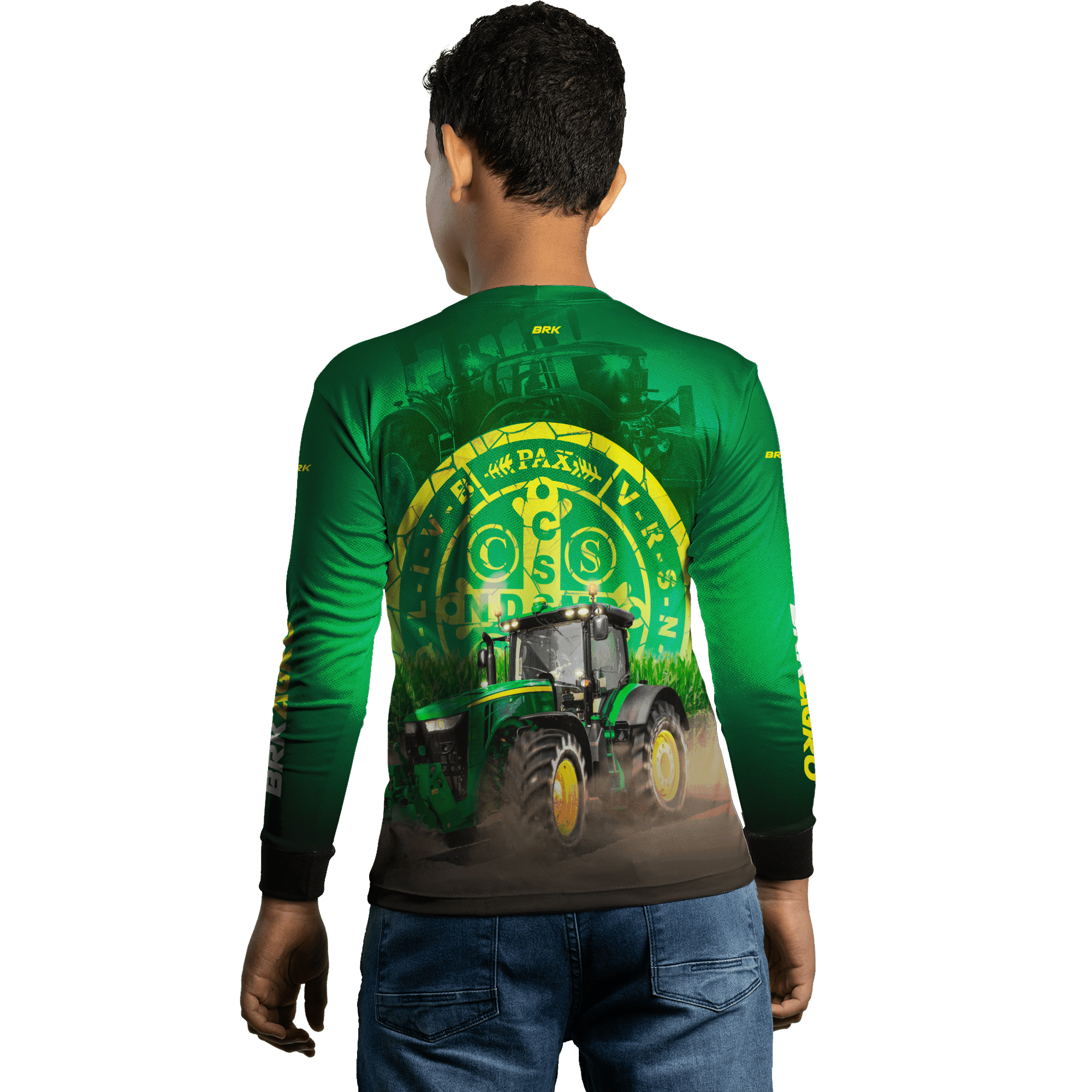 Camisa Agro Brk Trator São Bento Verde com Proteção Solar UV50+