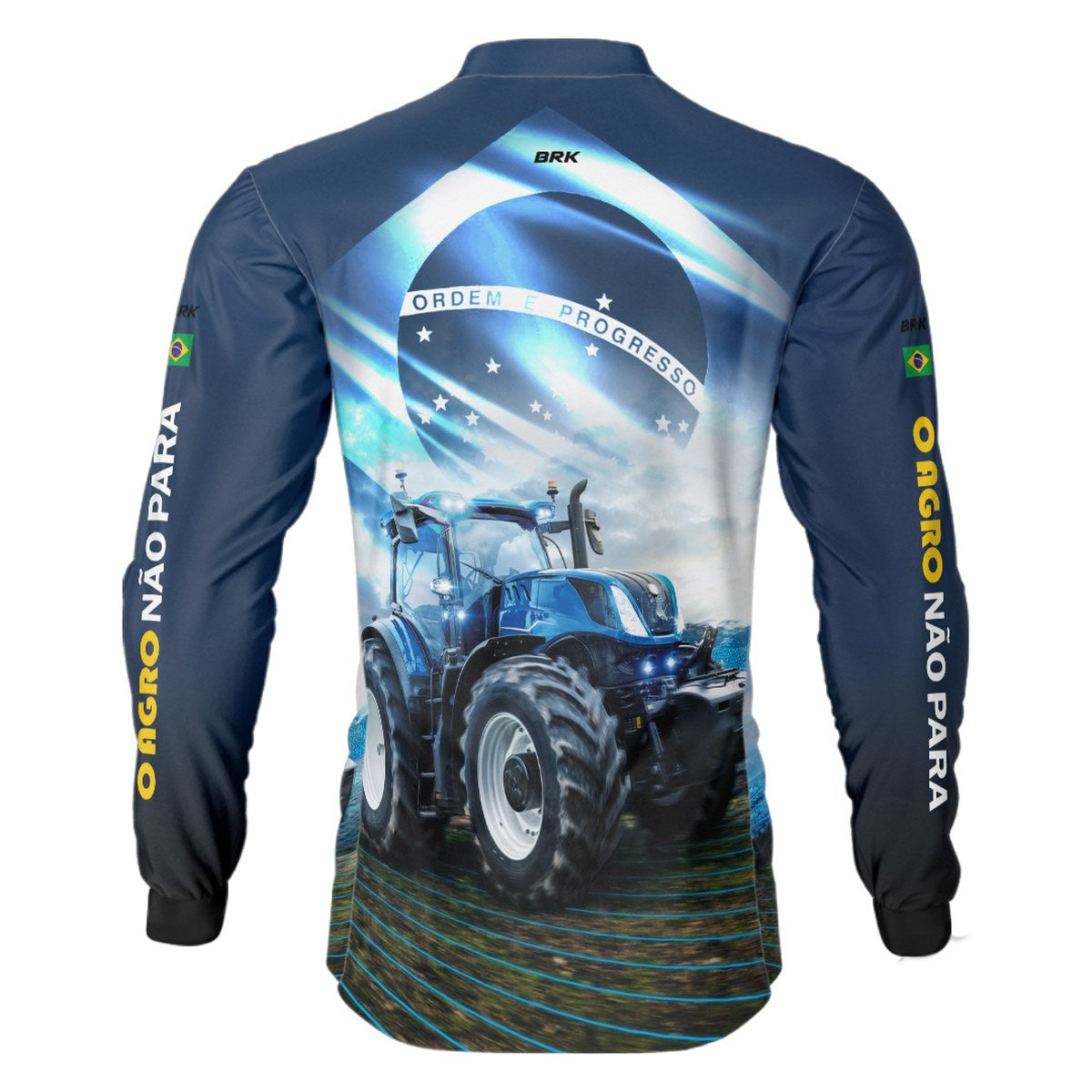 Camisa Agro Brk Azul O Agro Não Para com Proteção Solar UV50+