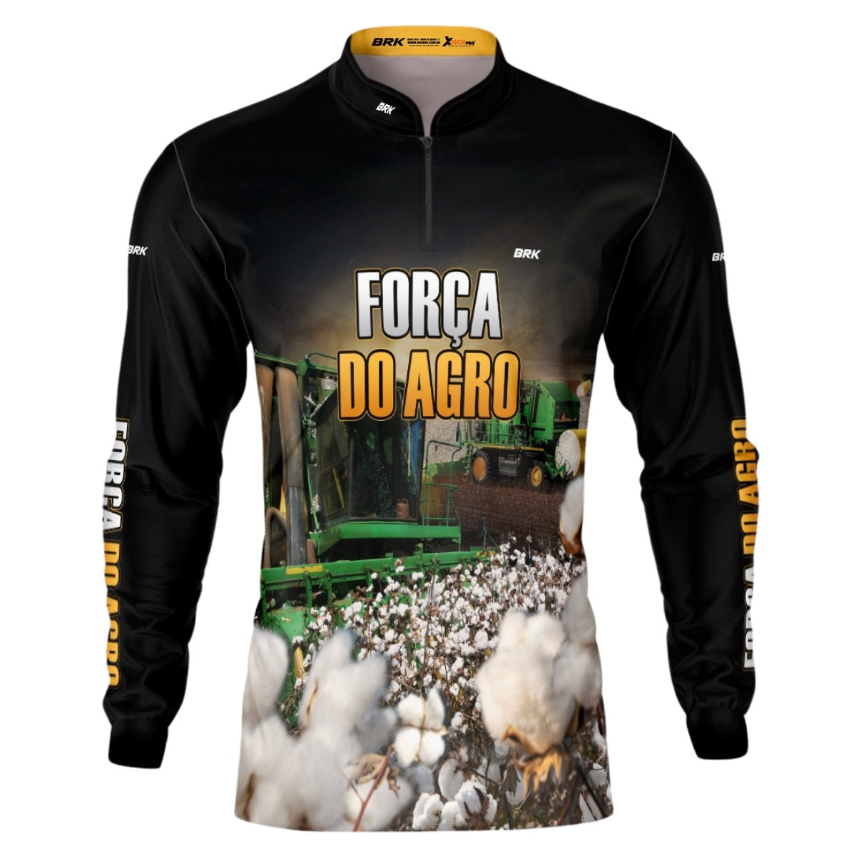 Camisa Agro Brk Algodão Preta com Proteção Solar UV50+