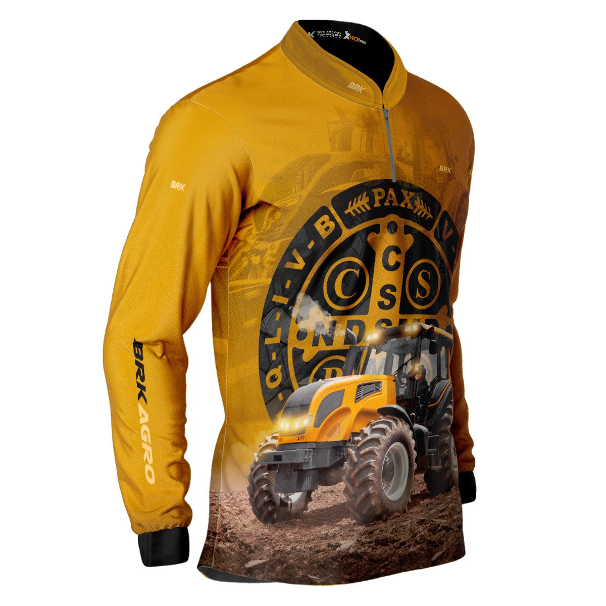 Camisa Agro Brk Trator São Bento Laranja com Proteção Solar UV50+