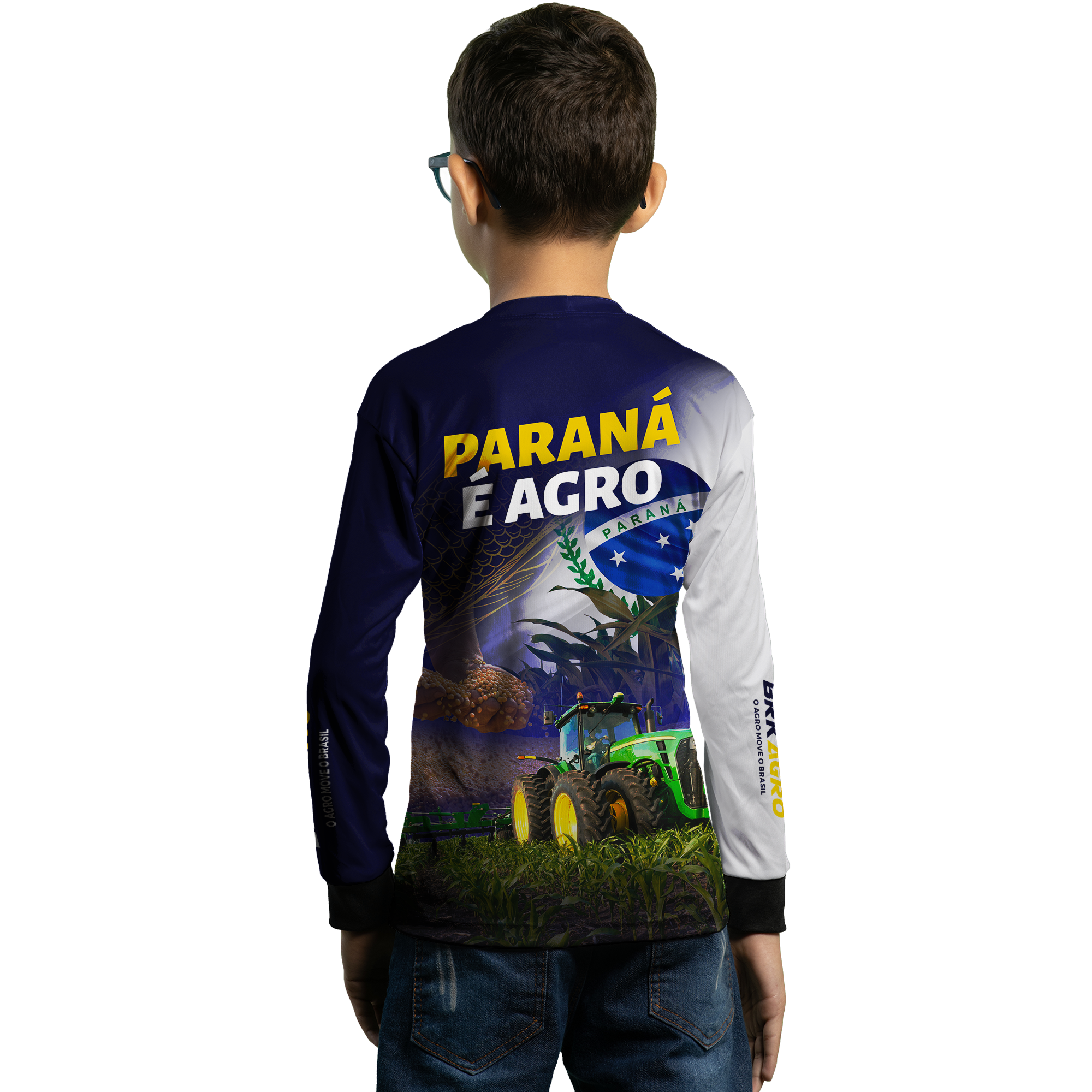 Camisa Agro Brk Paraná é Agro Milho e Soja com Proteção Solar UV50+