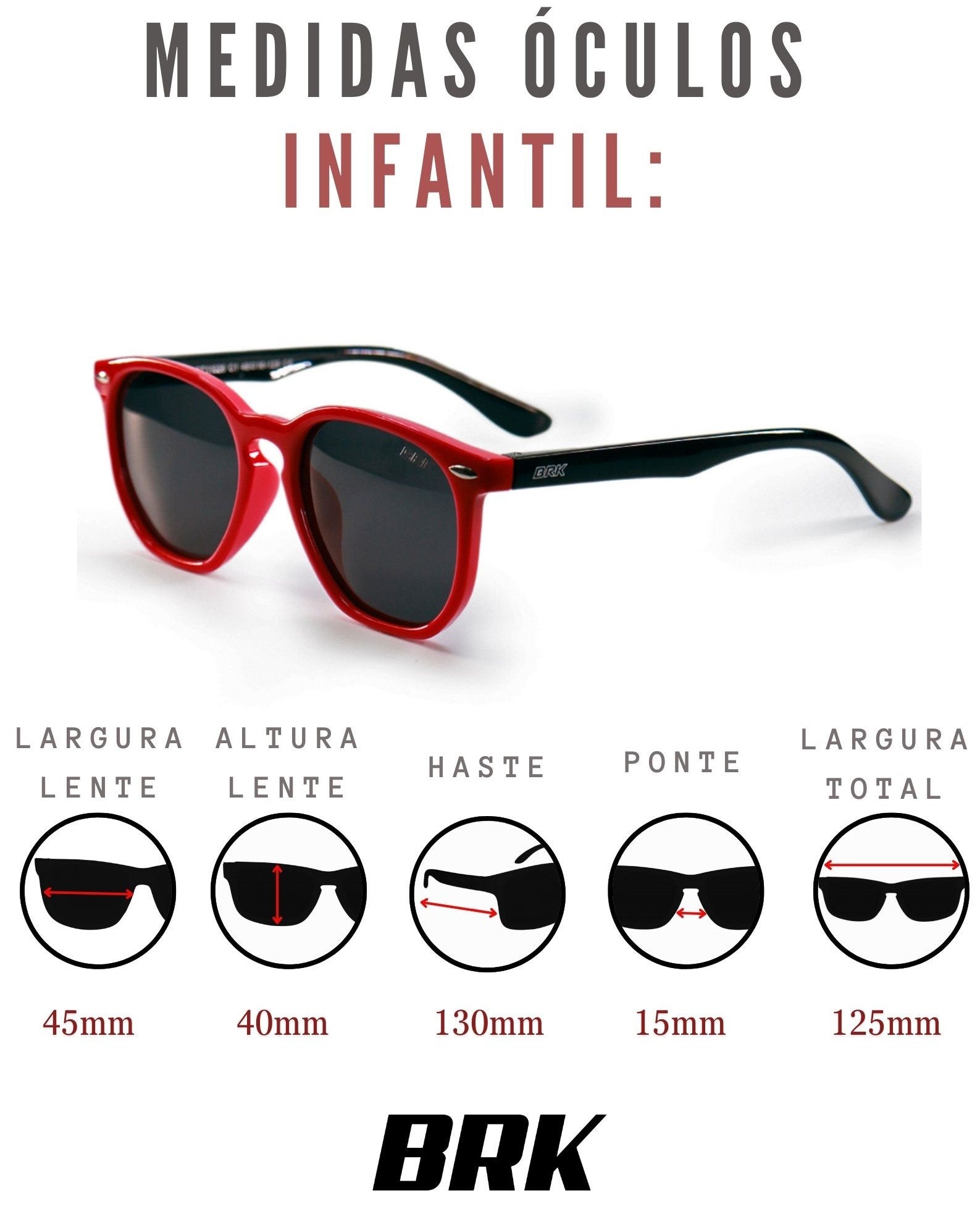 Óculos Infantil Brk 1 a 4 anos Flexível Polarizado