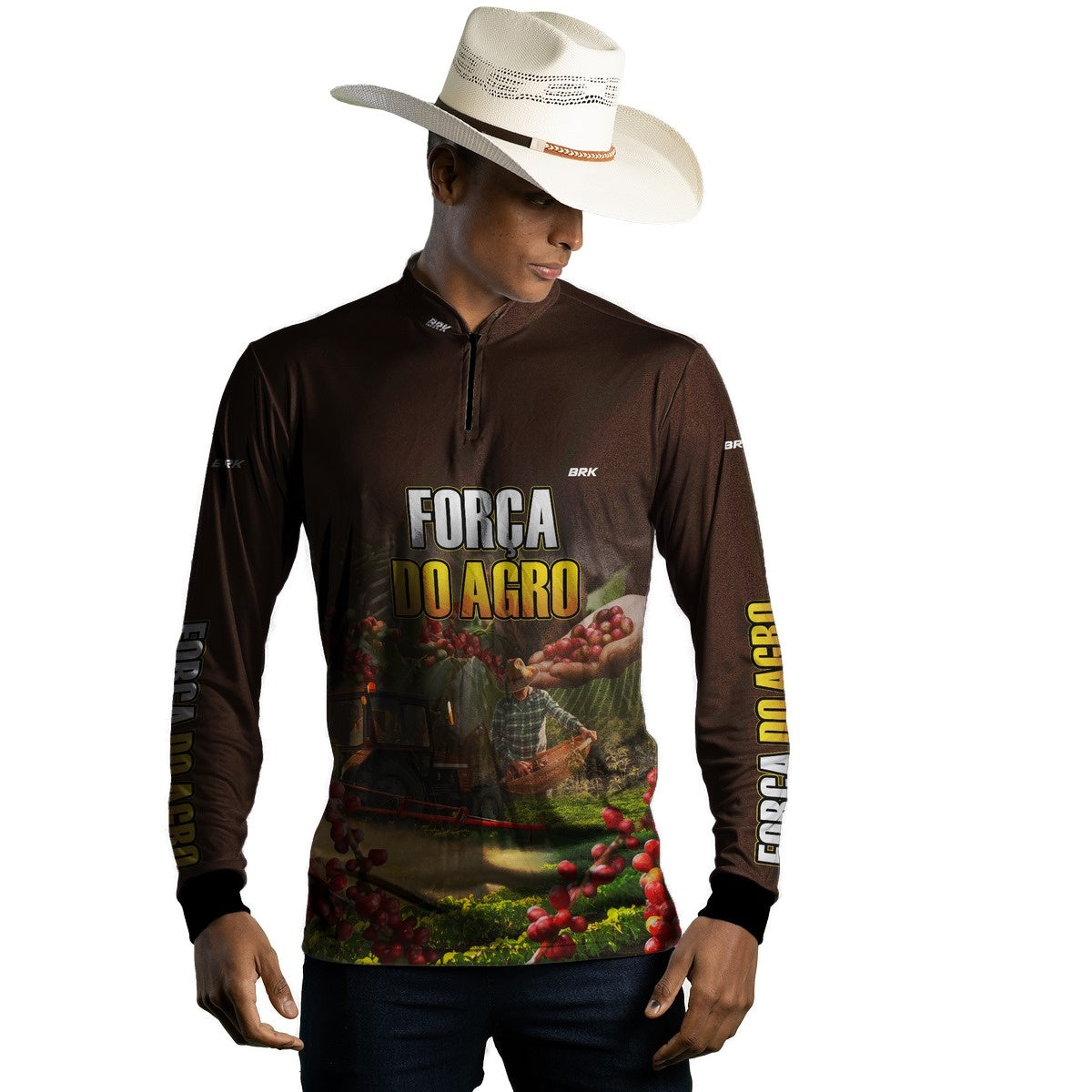 Camisa Agro Brk A Força do Agro Produtor de Café com Proteção Solar UV50+