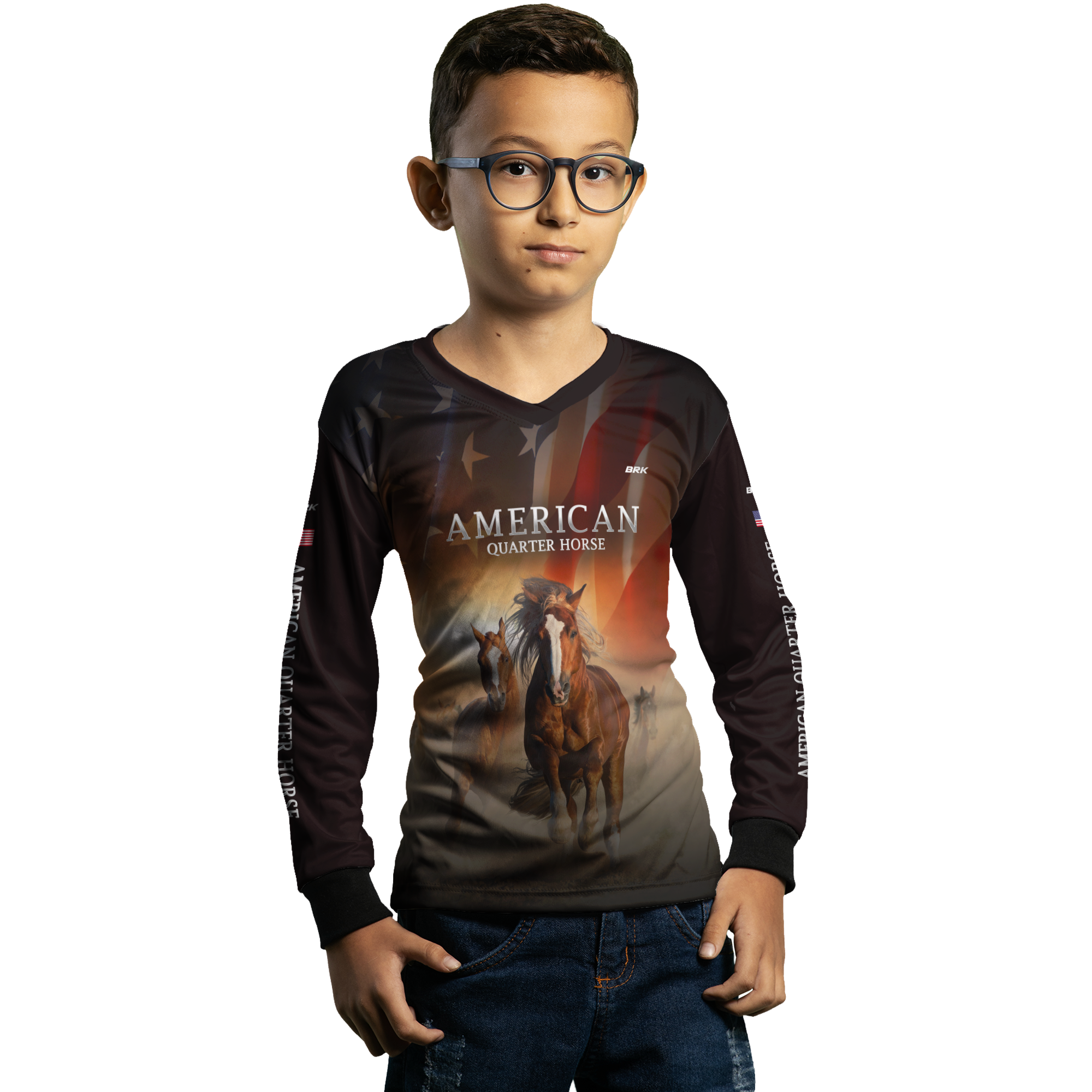 Camisa Agro Brk Quarto de Milha Preta com Proteção Solar UV50+