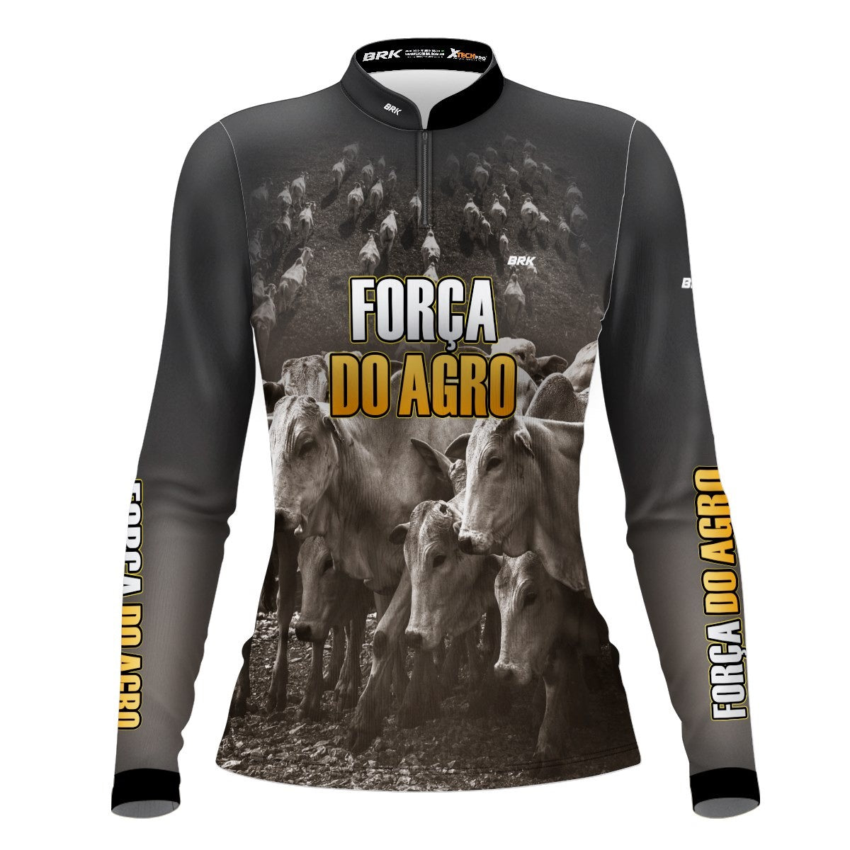 Camisa Agro Feminina Brk Força do Agro Criação de Bovinos com UV50+