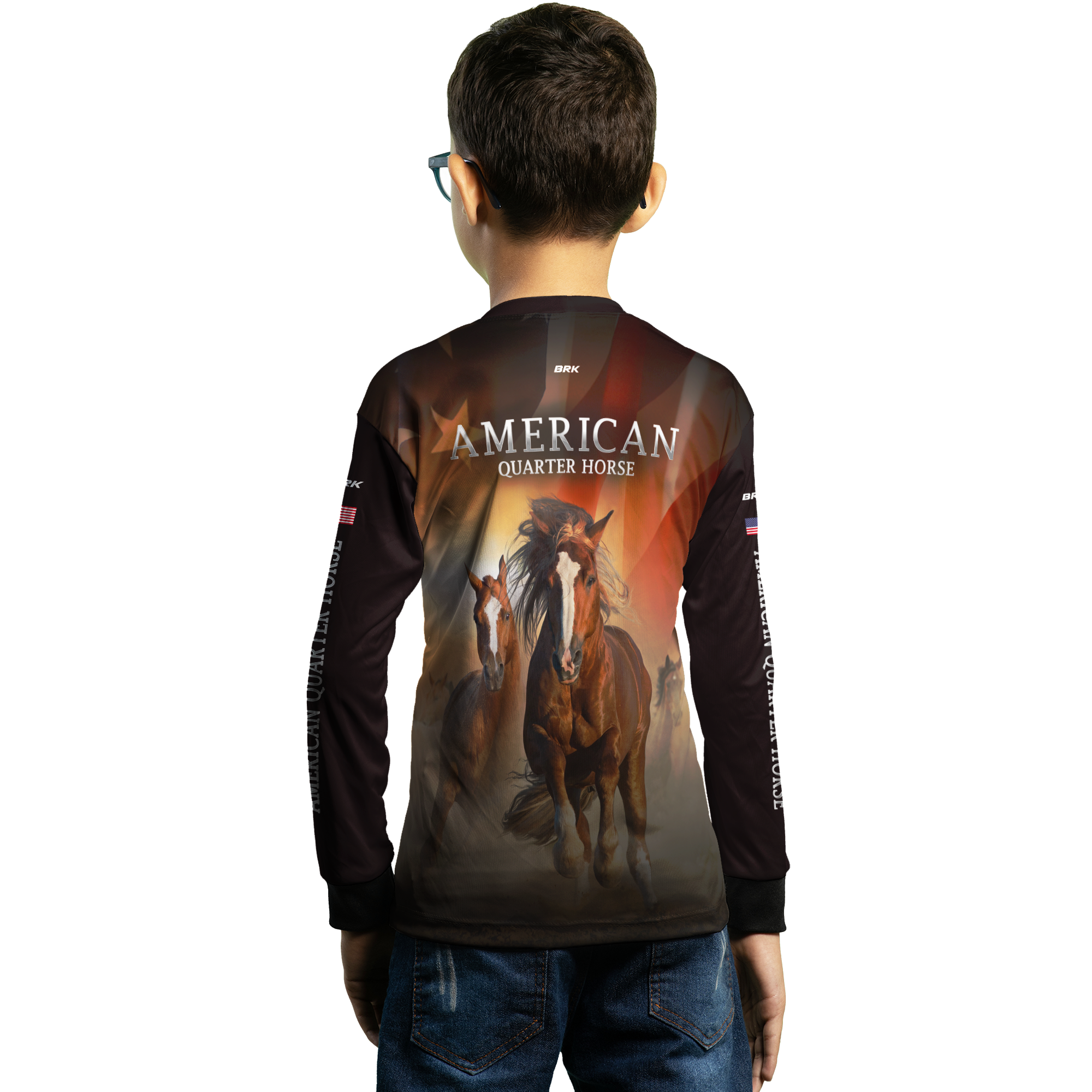 Camisa Agro Brk Quarto de Milha Preta com Proteção Solar UV50+