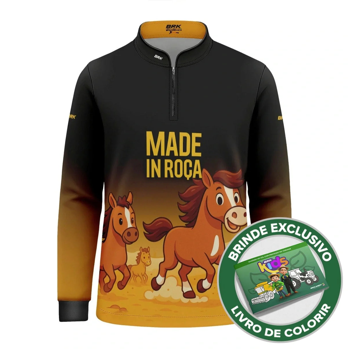 Camisa UV50 Agro Infantil Brk Made in Roça Cavalos