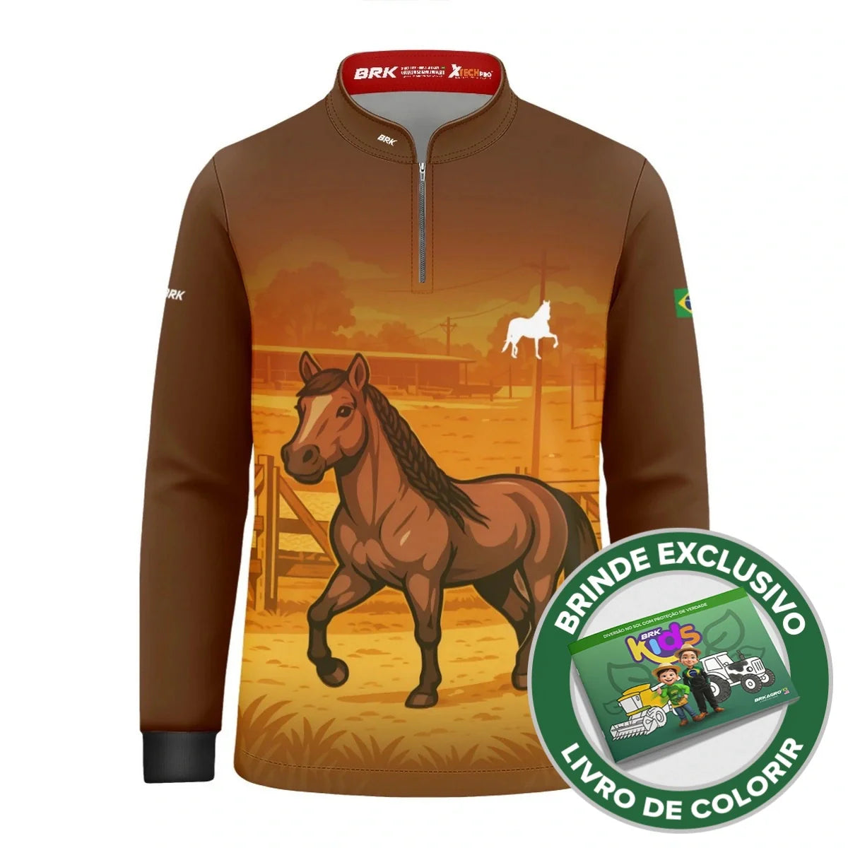 Camisa UV50 Agro Infantil Brk Mangalarga Marchador