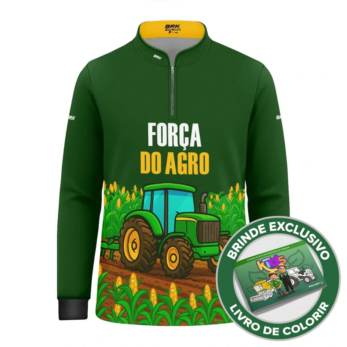 Camisa UV50 Agro Infantil Brk Força do Agro Milho